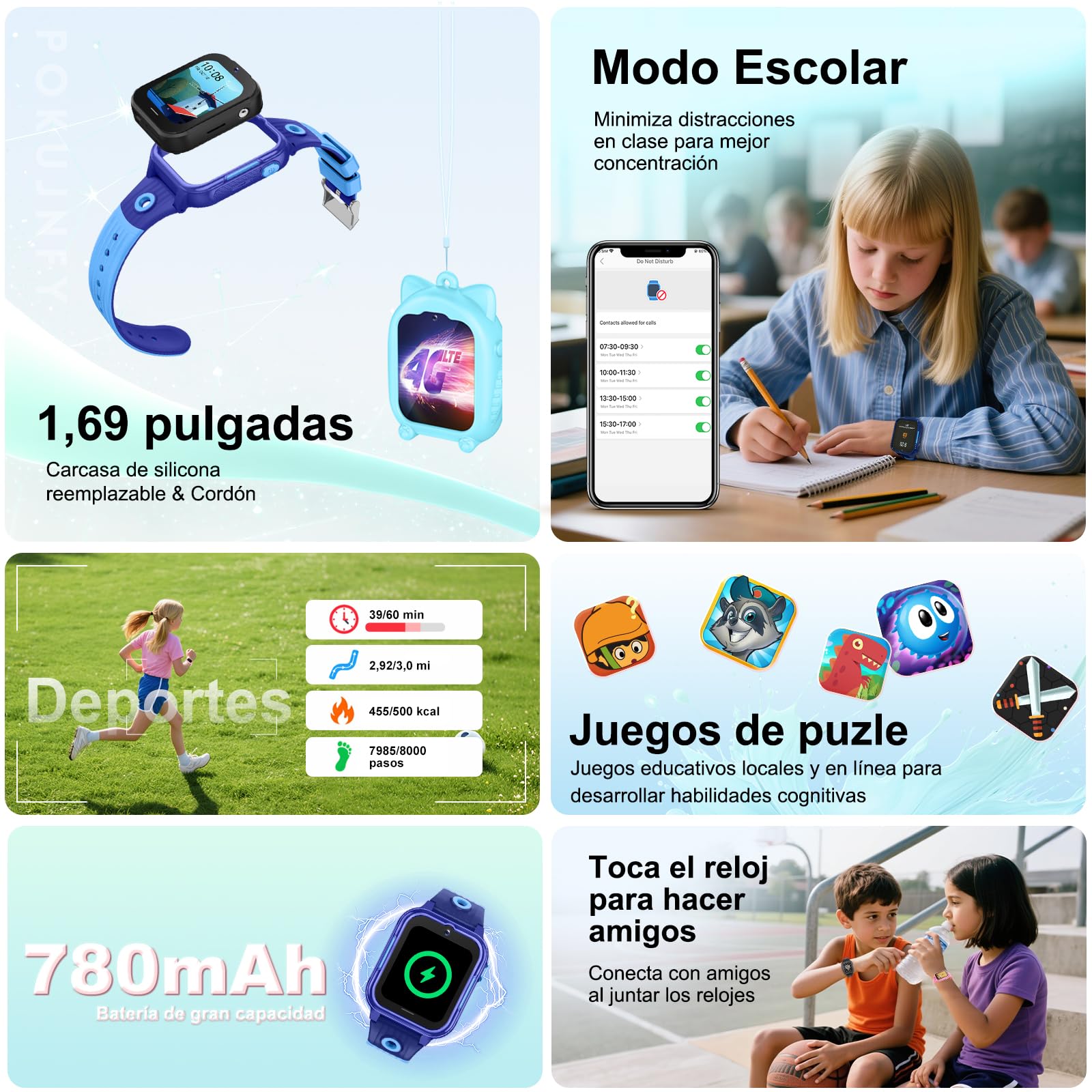 4G Reloj Inteligente Niño GPS y Llamadas SOS Videollamadas