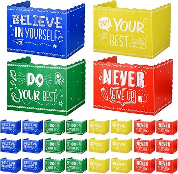 24-Pack Privacy Folders for Students Waterproof Durable Plastic Study Carrel Divider, Easy-to-Clean Classroom Desk Dividers Shield for School Teacher Easter Decorations Multicolor