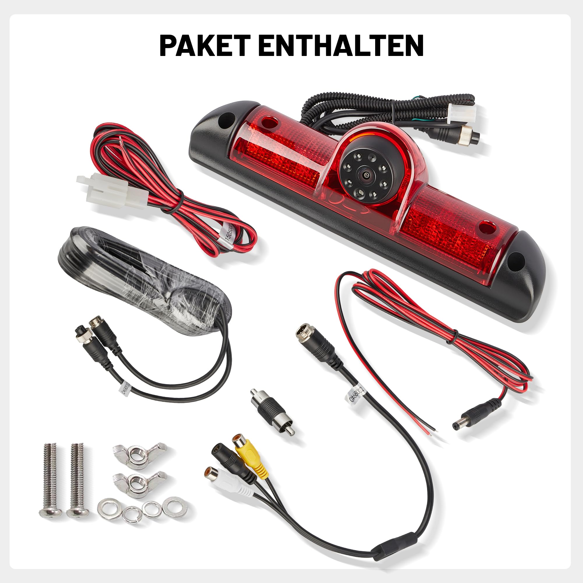 RED WOLF Auto Rückfahrkamera für 2006-2020 FIAT Ducato Citroen Jumper Peugeot Boxer Van der Drittes Bremslichtkamera 3rd Dach Bremslicht Autokamera