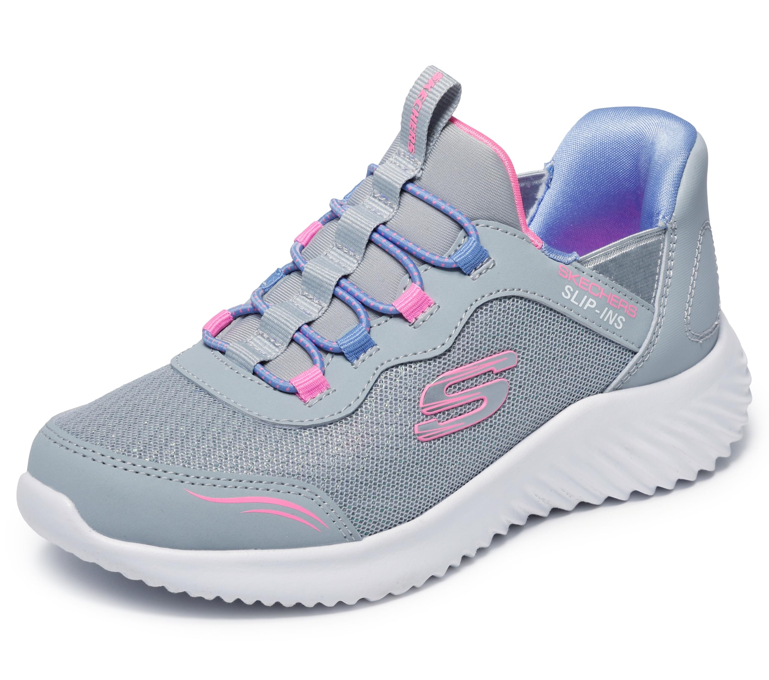 Skechers ガールズ バウンダー シンプル キュート スニーカー, グレー, 11.5 Little Kid