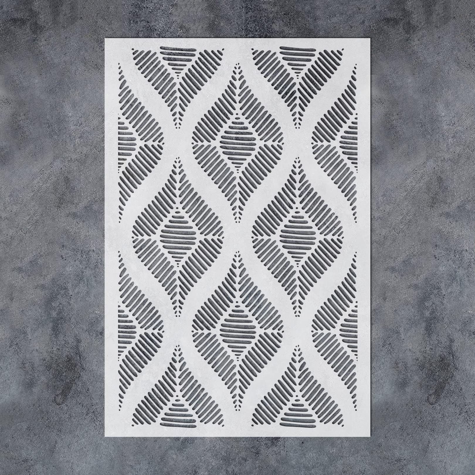 GSS Designs Avenue Wall Stencil Large Geometric Wall Stencils 16x24Inch Wall Stencils for Painting Large Pattern Reusable Concrete Stencils for Patio