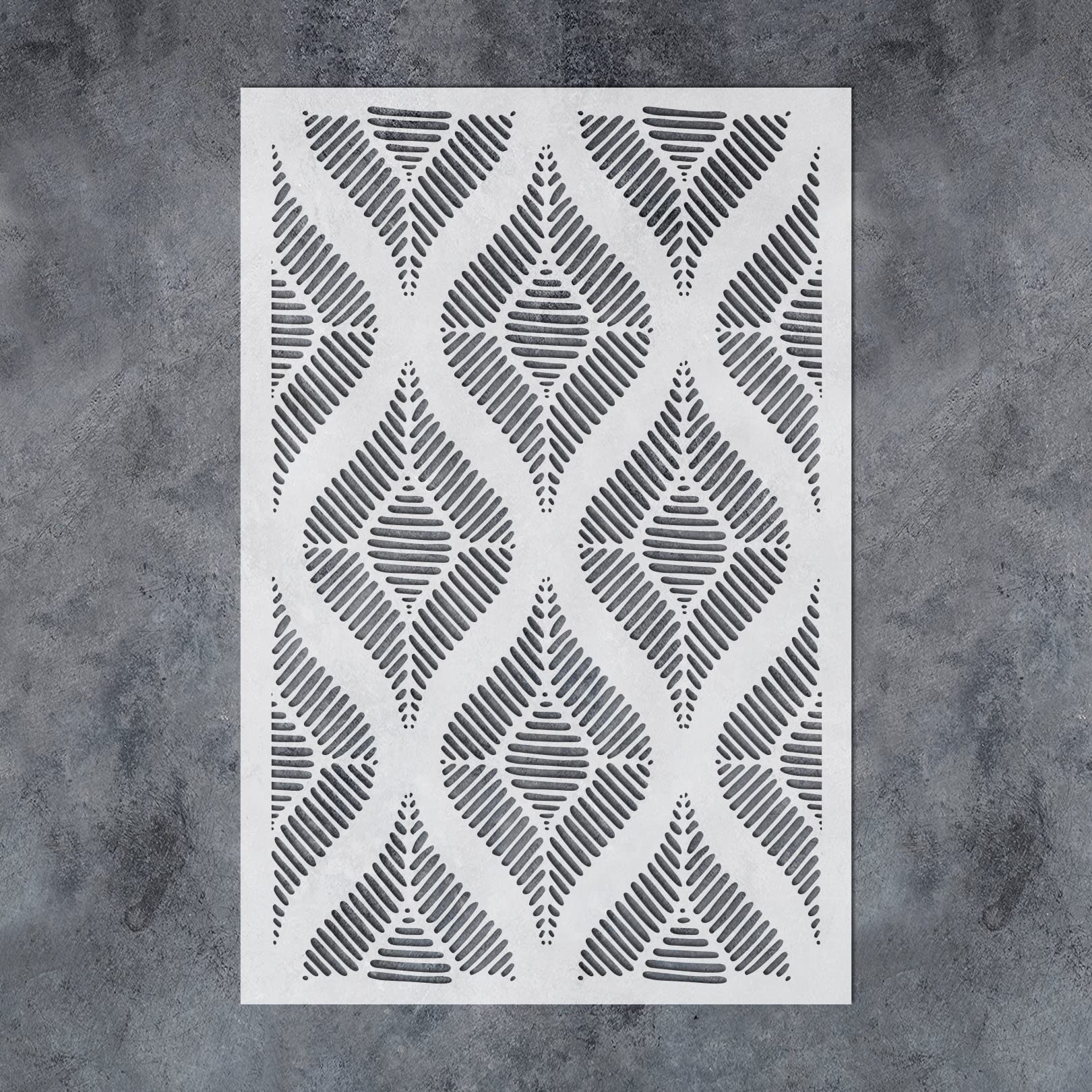 GSS Designs Avenue Wall Stencil Large Geometric Wall Stencils 16x24Inch Wall Stencils for Painting Large Pattern Reusable Concrete Stencils for Patio