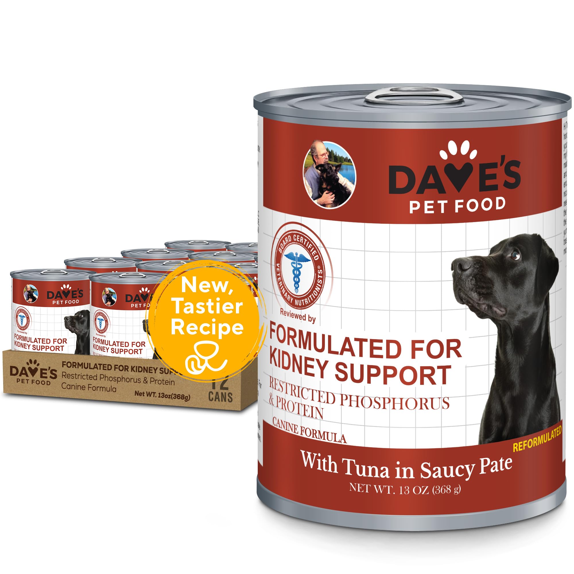 Dave's Pet Food Kidney Care Dog Food (Tuna Pate), NEW Recipe! Wet
