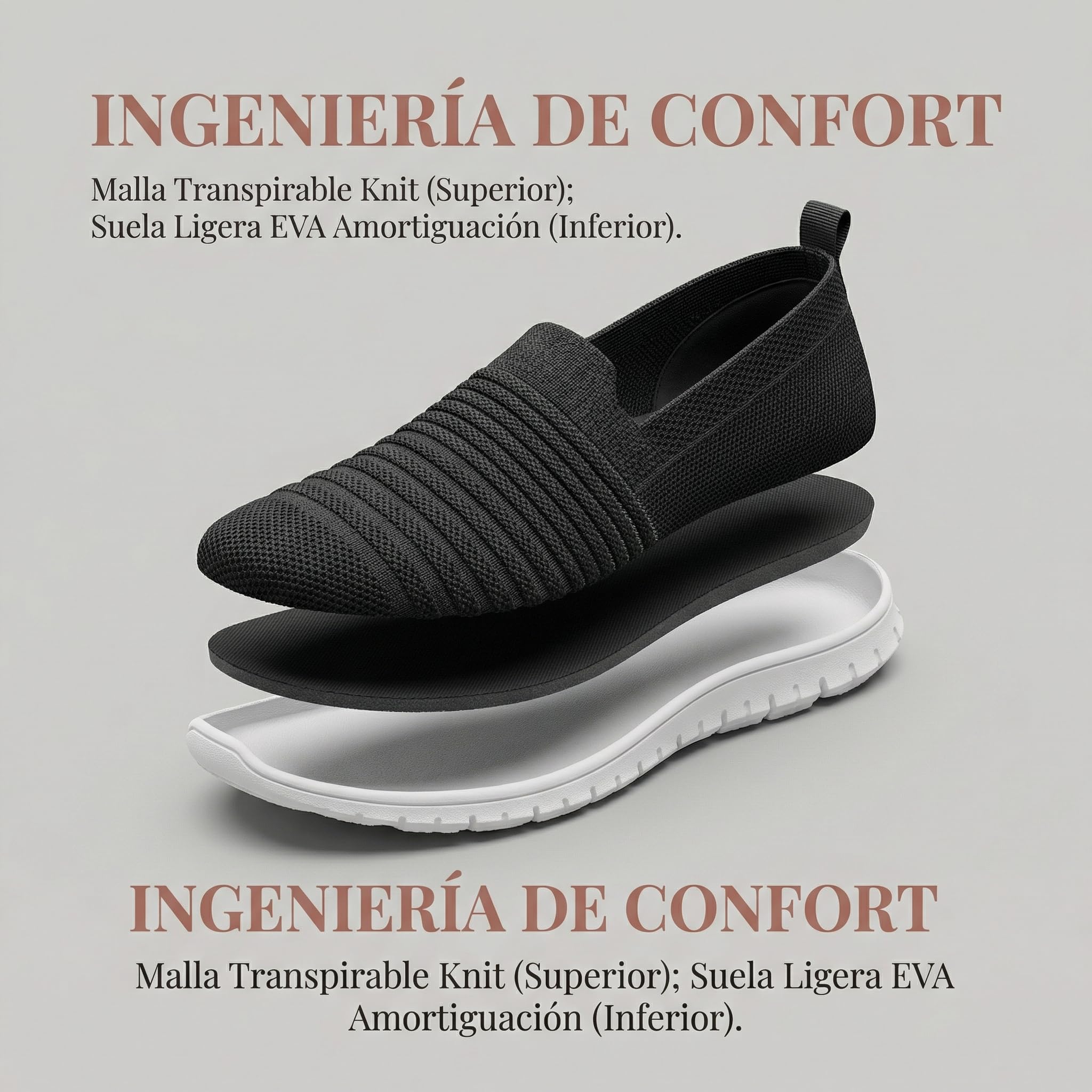 GLAMORA Scarpe Donna Slip On Elastiche Senza Lacci Maglia Traspirante Scarpe Knit Leggere Comode Suola Flessibile Antiscivolo Scarpe Passeggio Casual Comfort Scarpe Donna Estive Slipon Elastiche