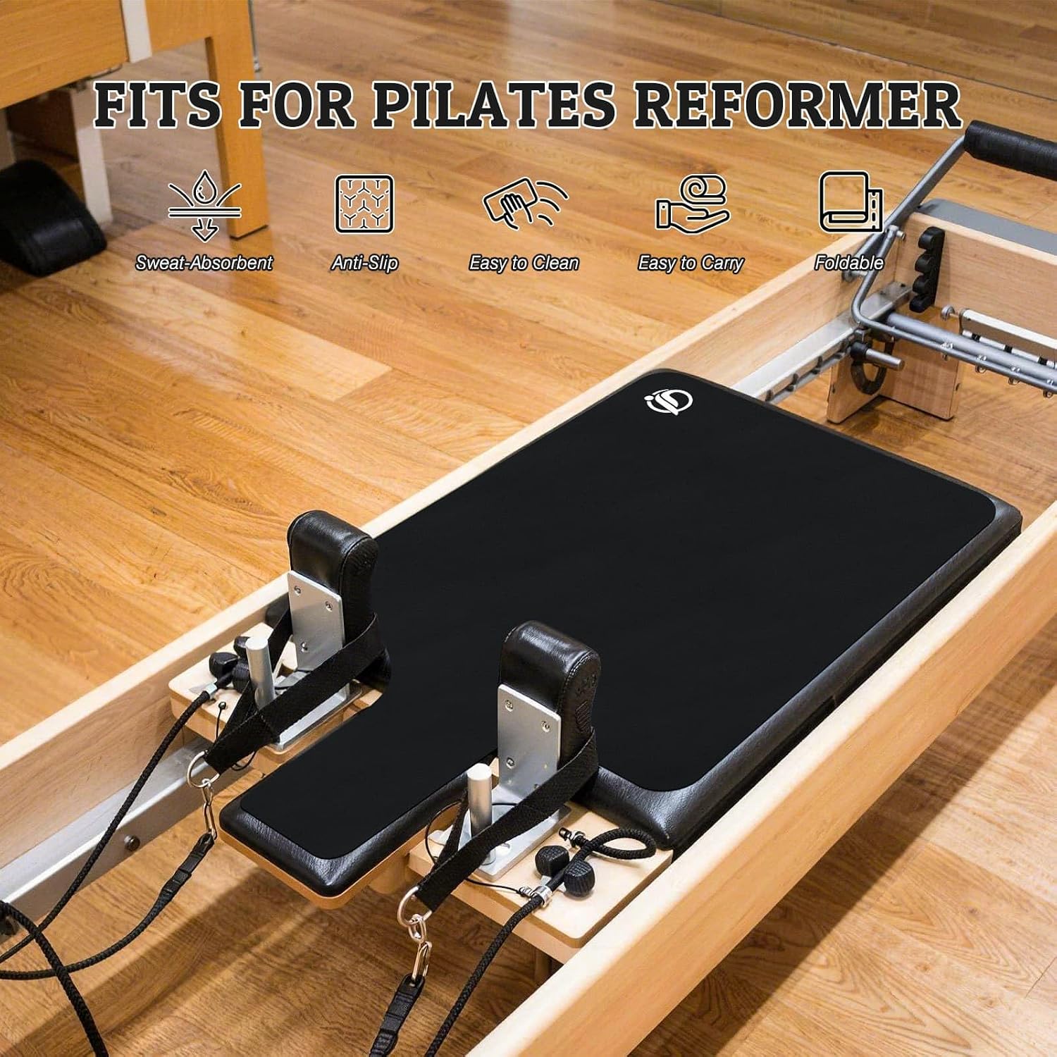 Non-Slip Pilates Reformer Mat Towel, 1.2 mm Thick, 39 x 24 inch | Foldable Lightweight Pilates Reformer Machine Exerxise Mat Towel Cover for Gym Fitness