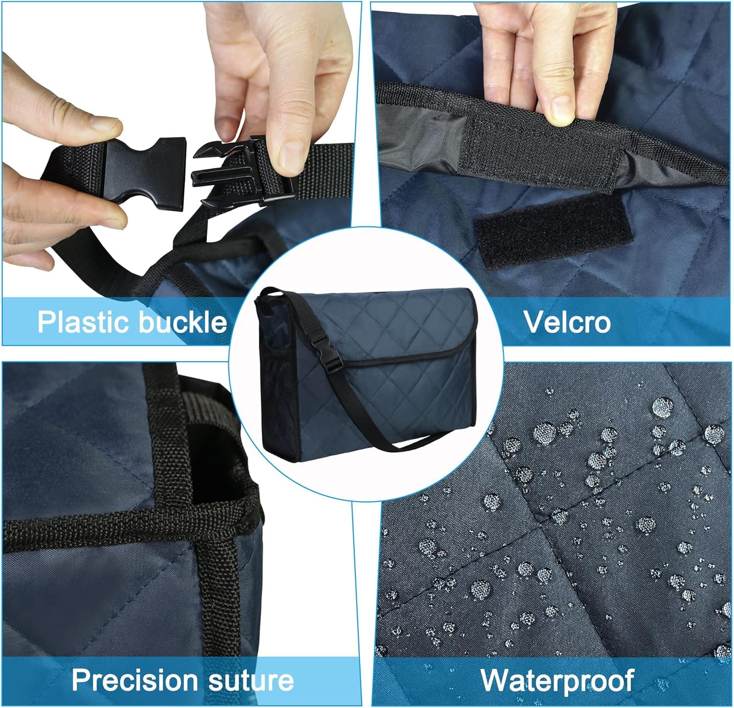 Mochila para Silla de Ruedas, organizadores de Almacenamiento para sillas de Ruedas para andadores, andadores, Scooters, Accesorio de Mano Grande para Colgar en la Espalda,Black