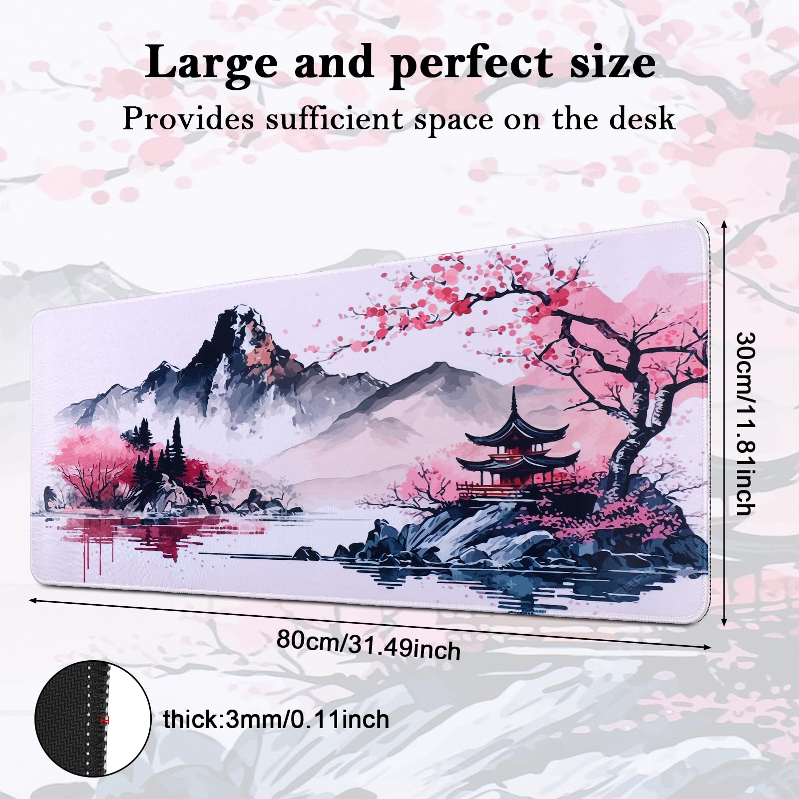 Tappetino Mouse XXL 900x400mm - Base Gomma Antiscivolo, Impermeabile, Cuciture Bordi