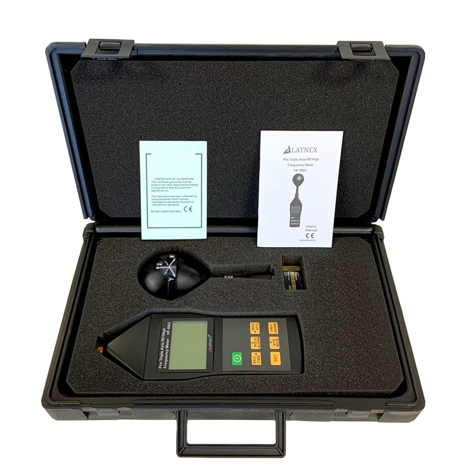 RF EMF Meter HF-B8G High Frequency 10Mhz-8Ghz. Measures Wide-Range Electromagnetic Radiation from Cell Towers-Smart Meters-Wi-Fi-Cordless and Cell Phones-3G-4G-LTE & 5G Networks