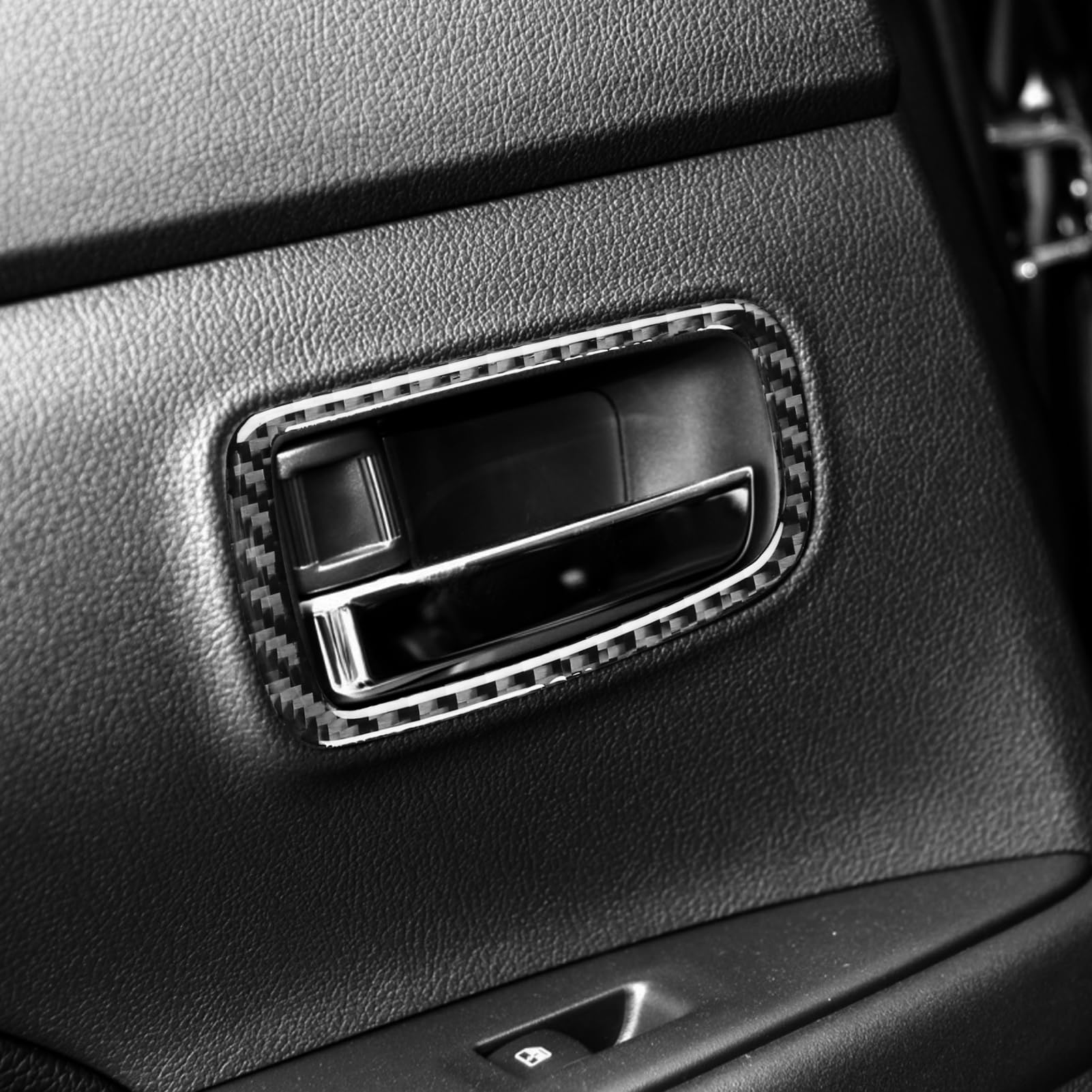 Car Interior Decoration Accessories Door Handle Carbon Fiber Trim Sticker Compatible with Mitsubishi Outlander 2014 2015 2016