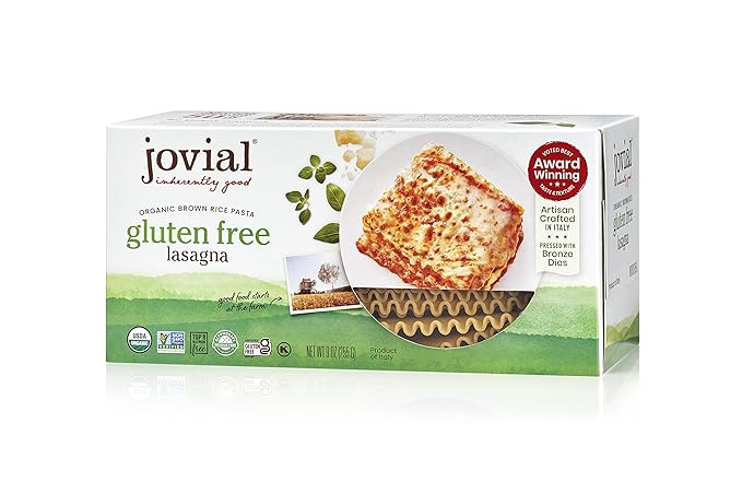 Jovial Organic Gluten Free Brown Rice Pasta, Lasagna, 9 Ounce