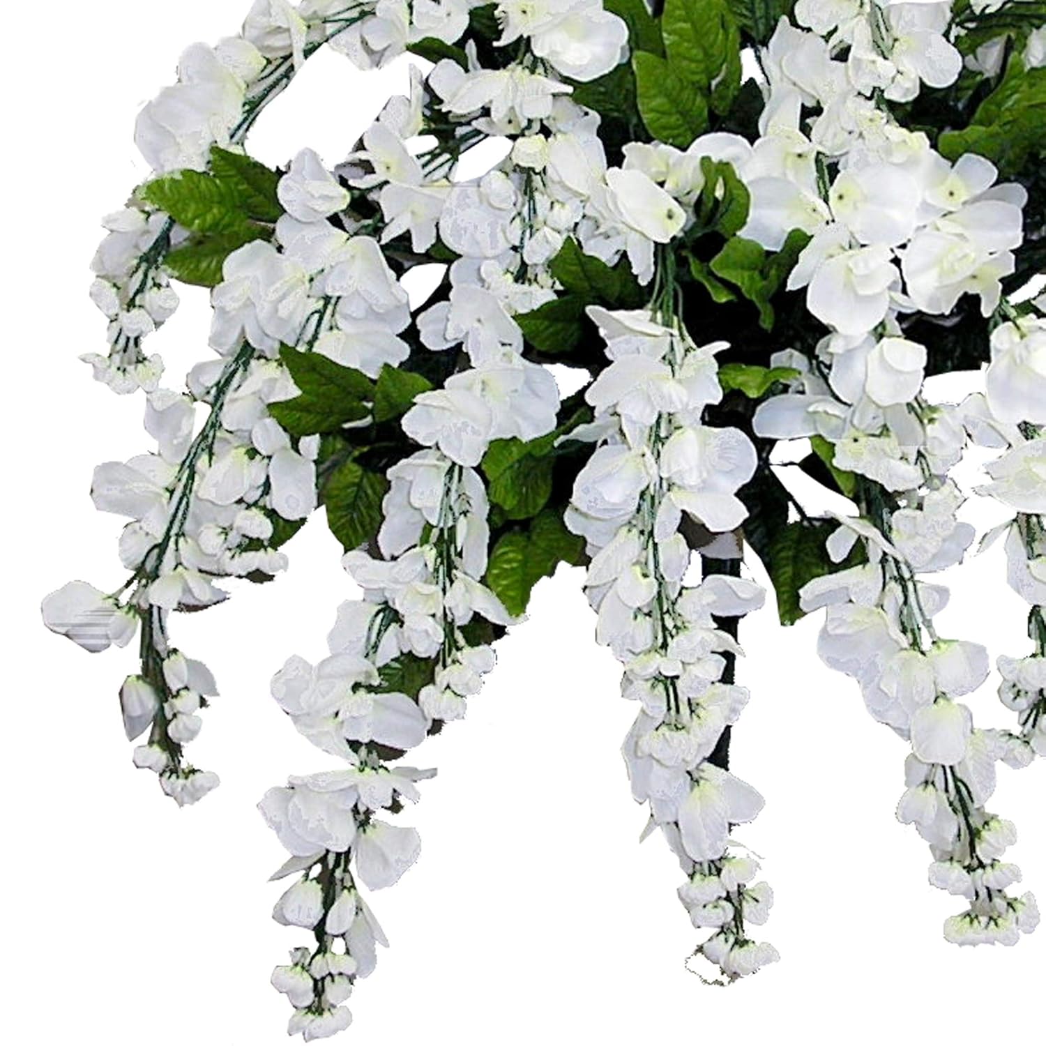 60% Off Discount Admired by Nature GPB392-WHITE Artificial Wisteria Hanging Flowers Bush, White, 15 Stem, W.White-392