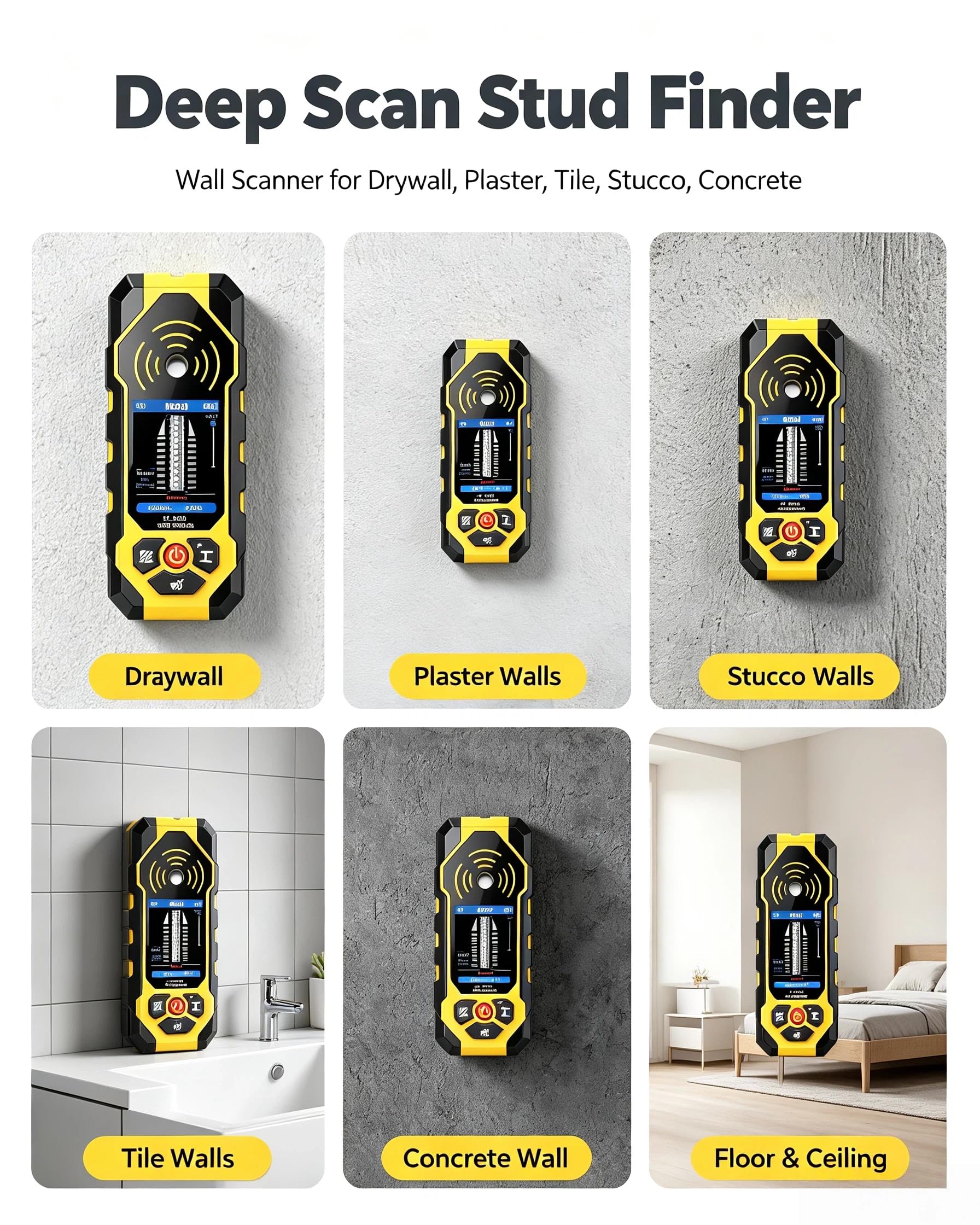 Stud Finder Wall Scanner - Detect Wood, Metal & Wires -7