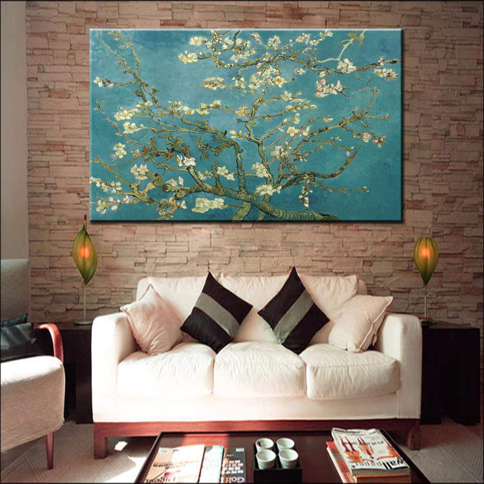 Amazon.co.jp: 花咲くアーモンドの木の絵画ヴィンセントヴァン