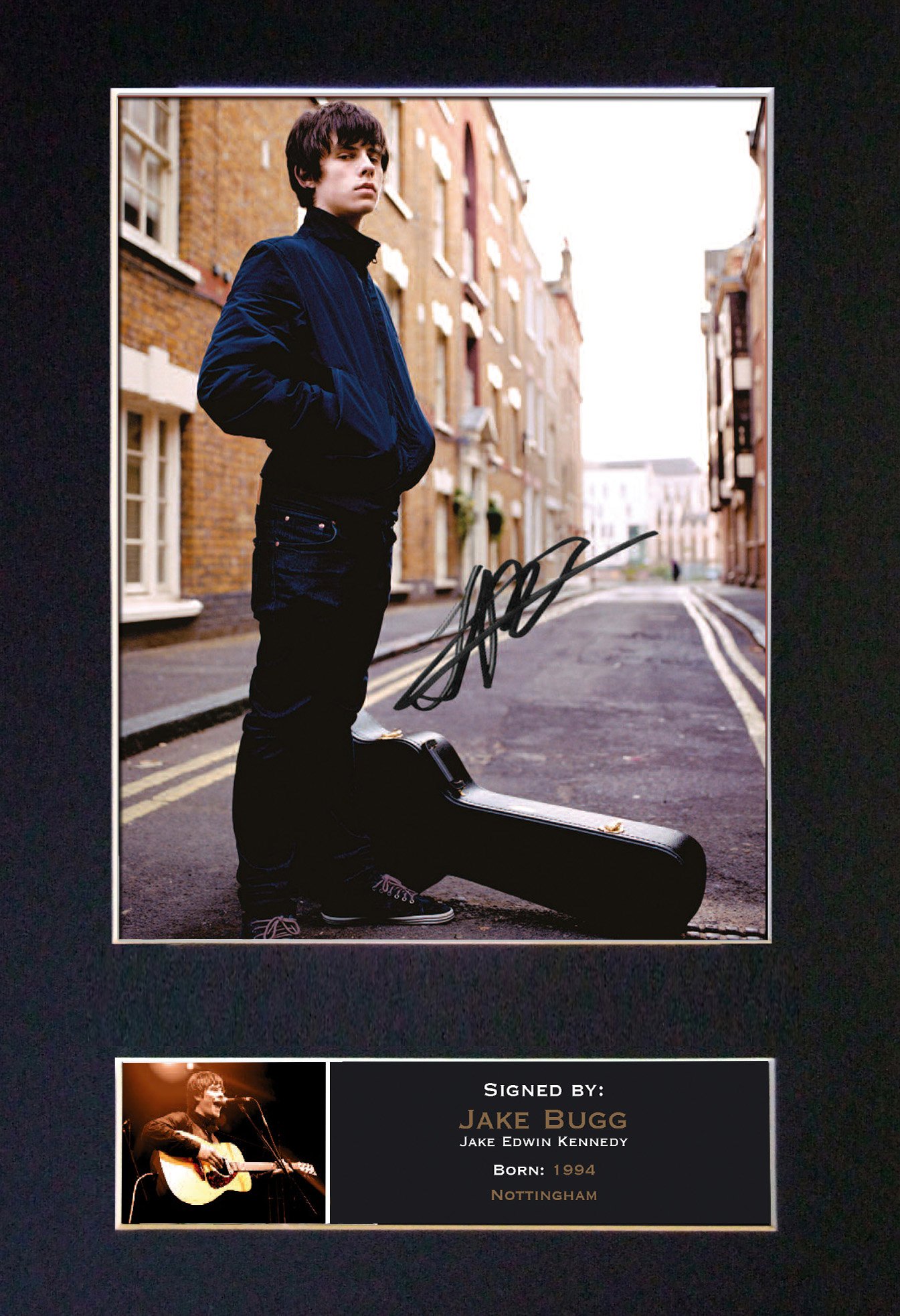 The Autograph Collector Gold,Black Jake Bugg Signed Autograph Mounted Photo Reproduction Print A4 Rare Perfect Birthday (297 X 210Mm) #293 (Not Framed)
