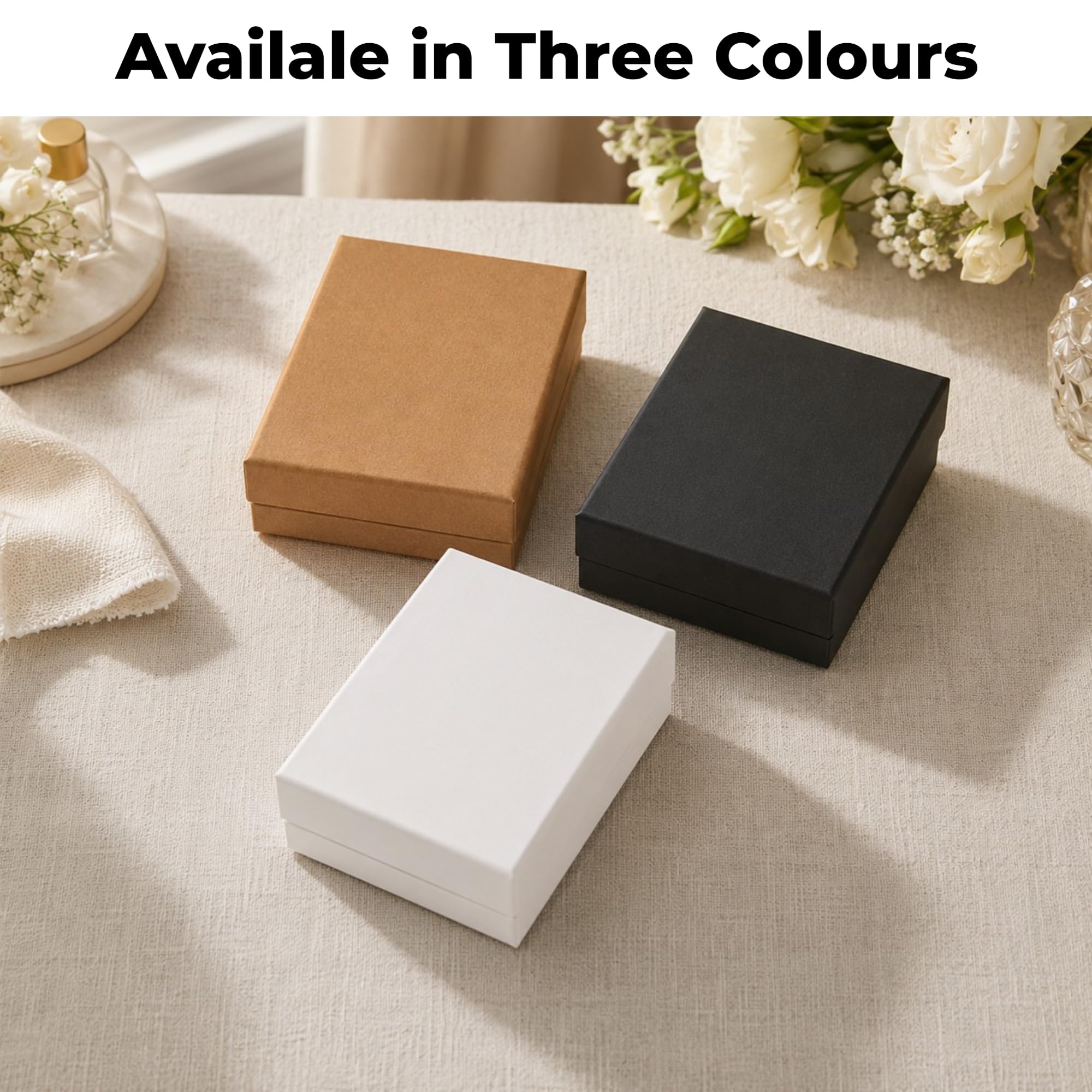 Emartbuy 48 Stück Schmuckkästchen Schwarz Karton Schmuck Anhänger Schachteln Ring Schachteln Geschenkbox für Jubiläum Hochzeit Geburtstag Größe - 9 cm x 7 cm x 2,5 cm