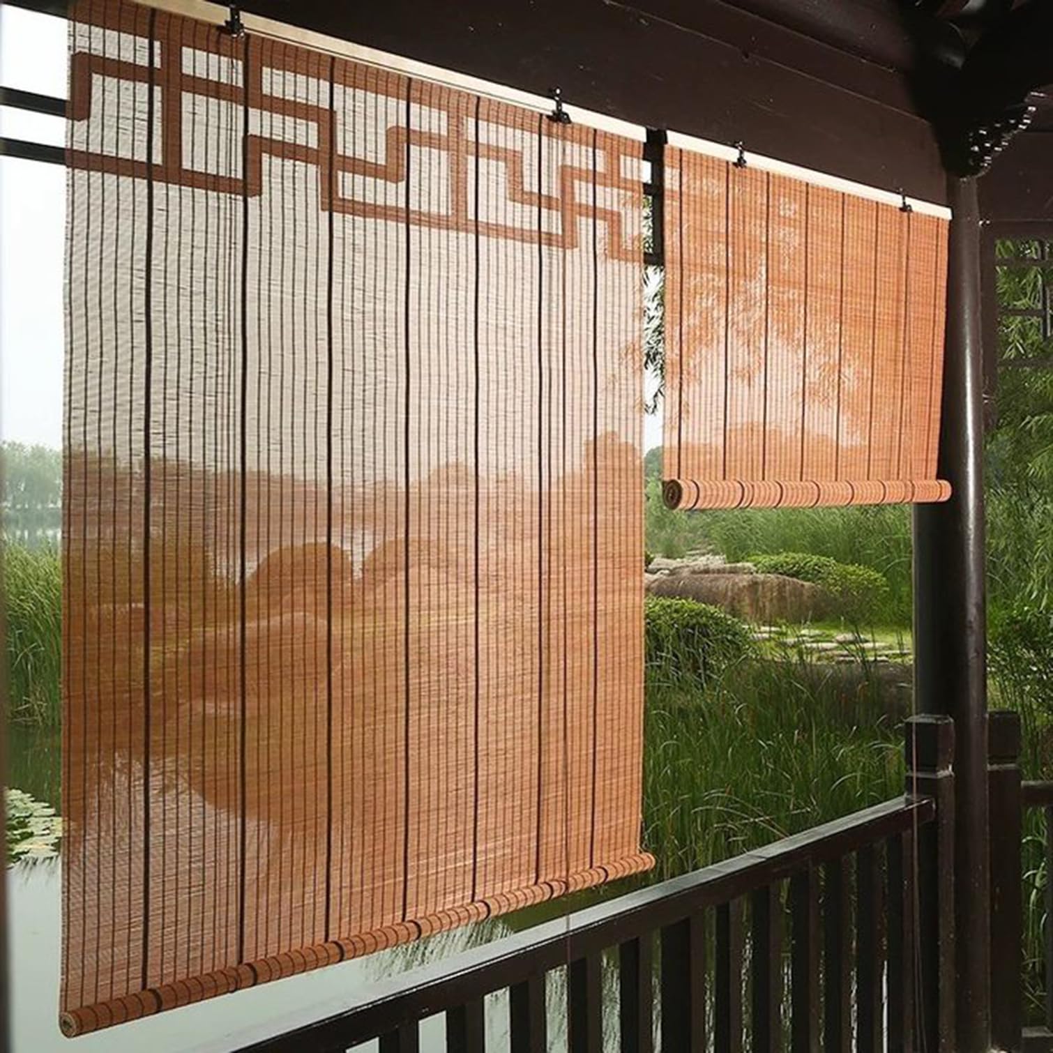 竹製ロールブラインド 幅160cm 高さ215cm タチカワブラインド ロールカーテン サイズオーダー ロールスクリーン