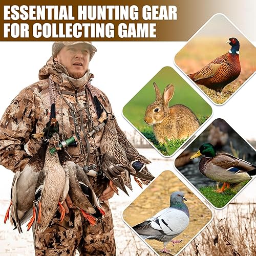 Miniatura 5 de TOBWOLF Duck & Bird Tote with 12 Drops Slip Ring, Metal Loop Goose & Duck Hanger, Waterfowl Tote, Dove Bird Carrier, Paracord