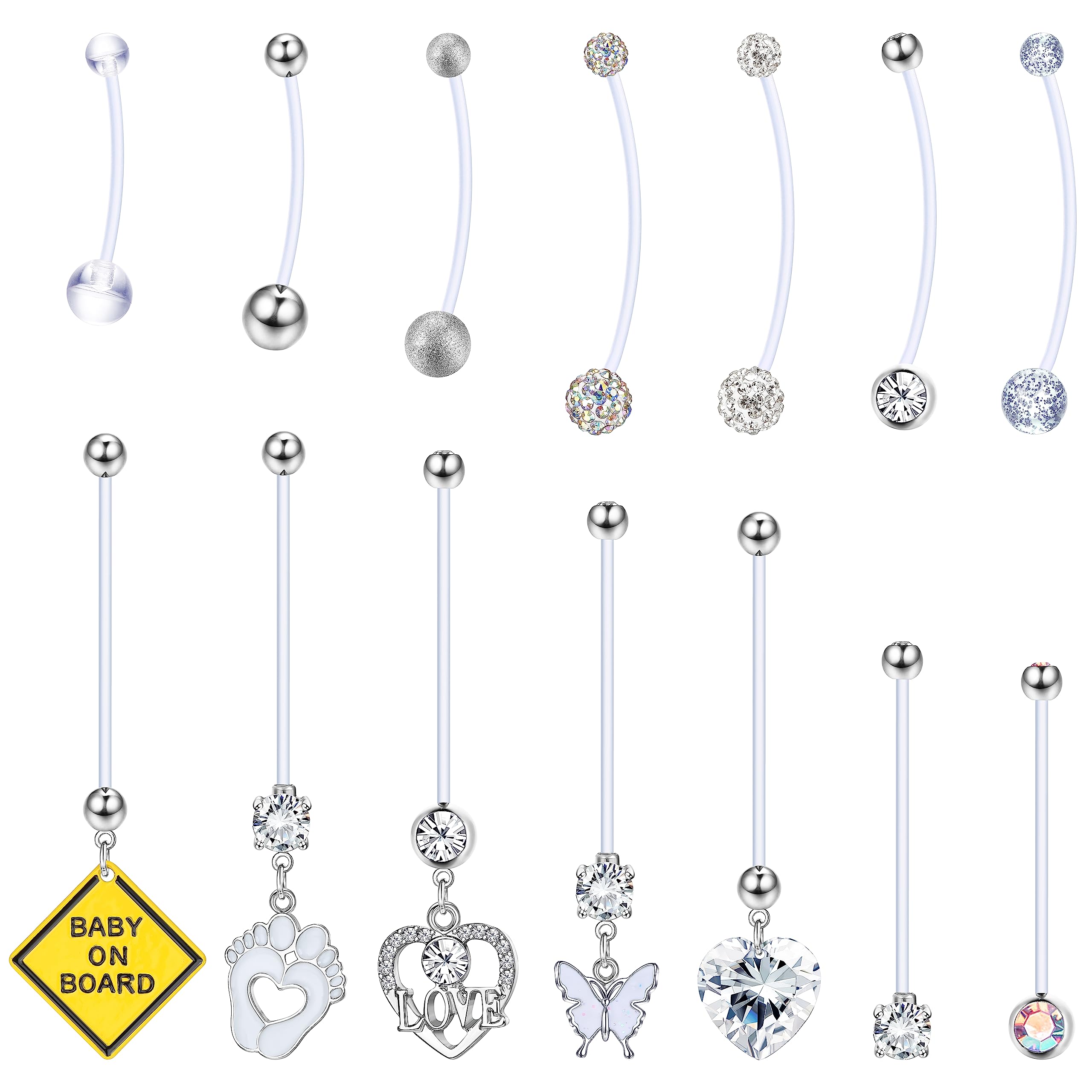 Buy MILACOLATO Pregnant Navel Piercing Maternity Acrylic Bioflex 14/18