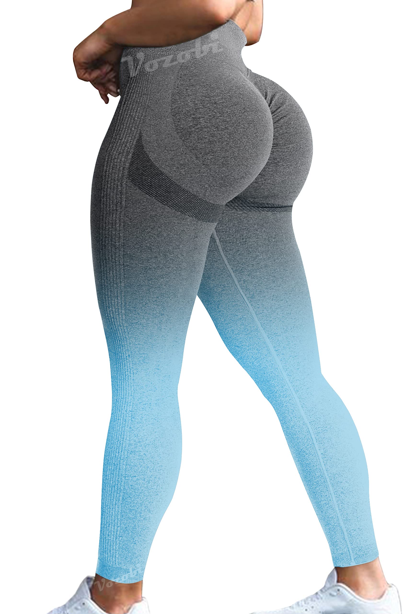 Vozobi Tiktok Trending Leggings Women's High Waist Smile Contour Booty Leggings Scrunch Butt Lift Workout Seamless Yoga Pants — view 89