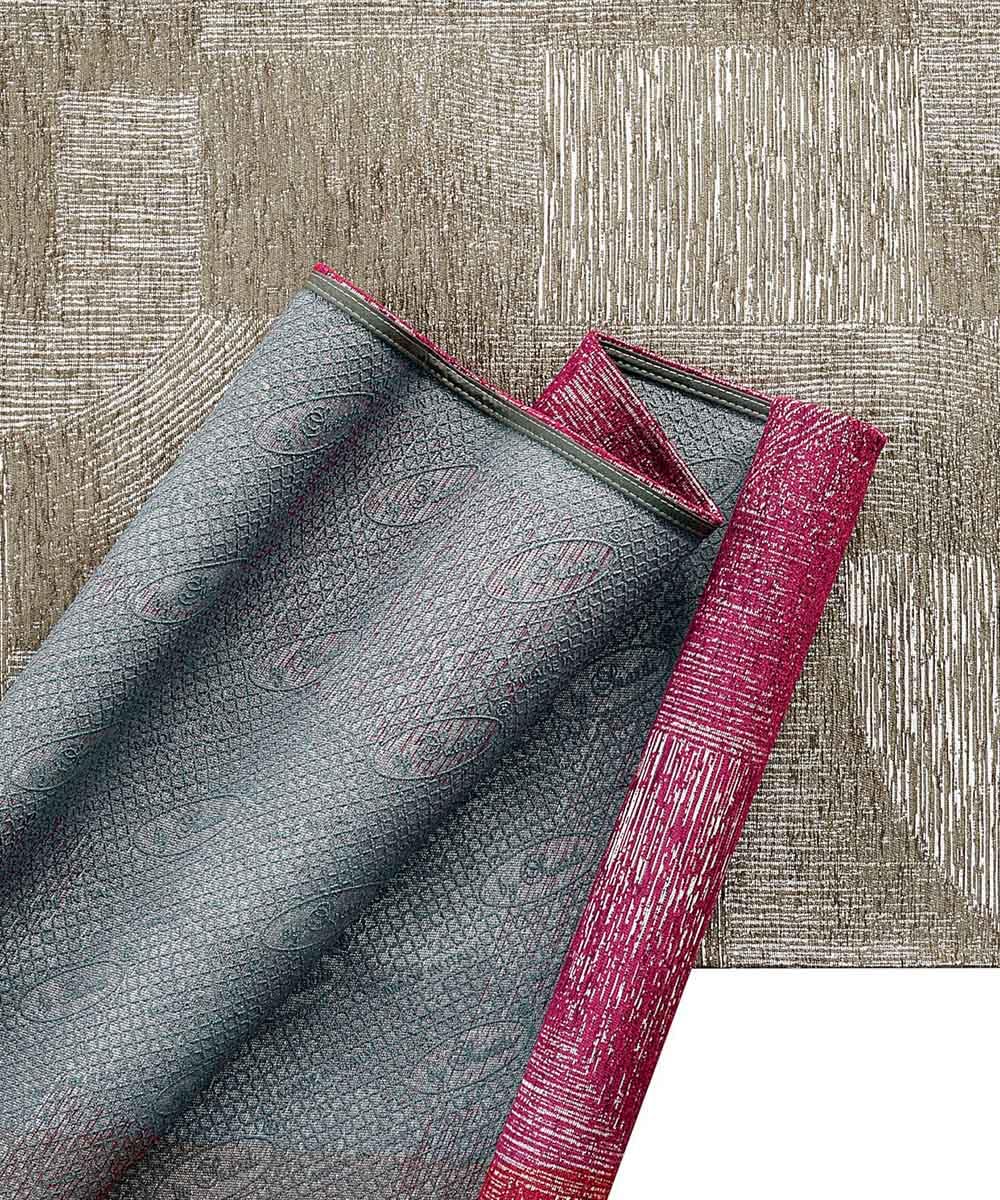 Tapis moderne abstrait rayures rouge 115 x 175 cm en chenille multi-usages lavable antidérapant
