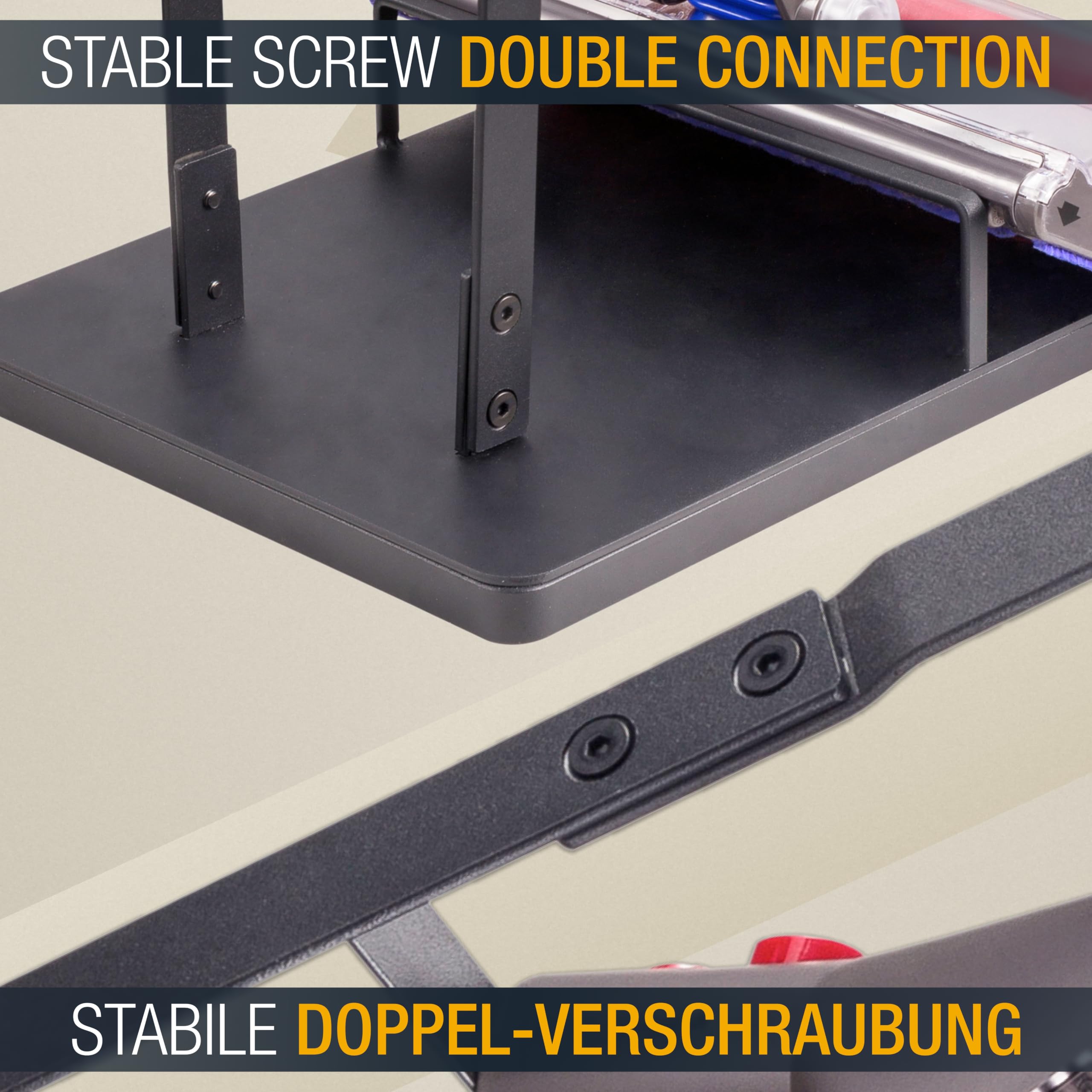 RICOO Staubsaugerhalterung SH502 freistehender Ständer für Dyson V6 V7 V8 V10 V11 Zubehörhalter für Akkustaubsauger ohne Bohren Organizer für Bürsten & Schlauch Staubsaugerhalter schwarz