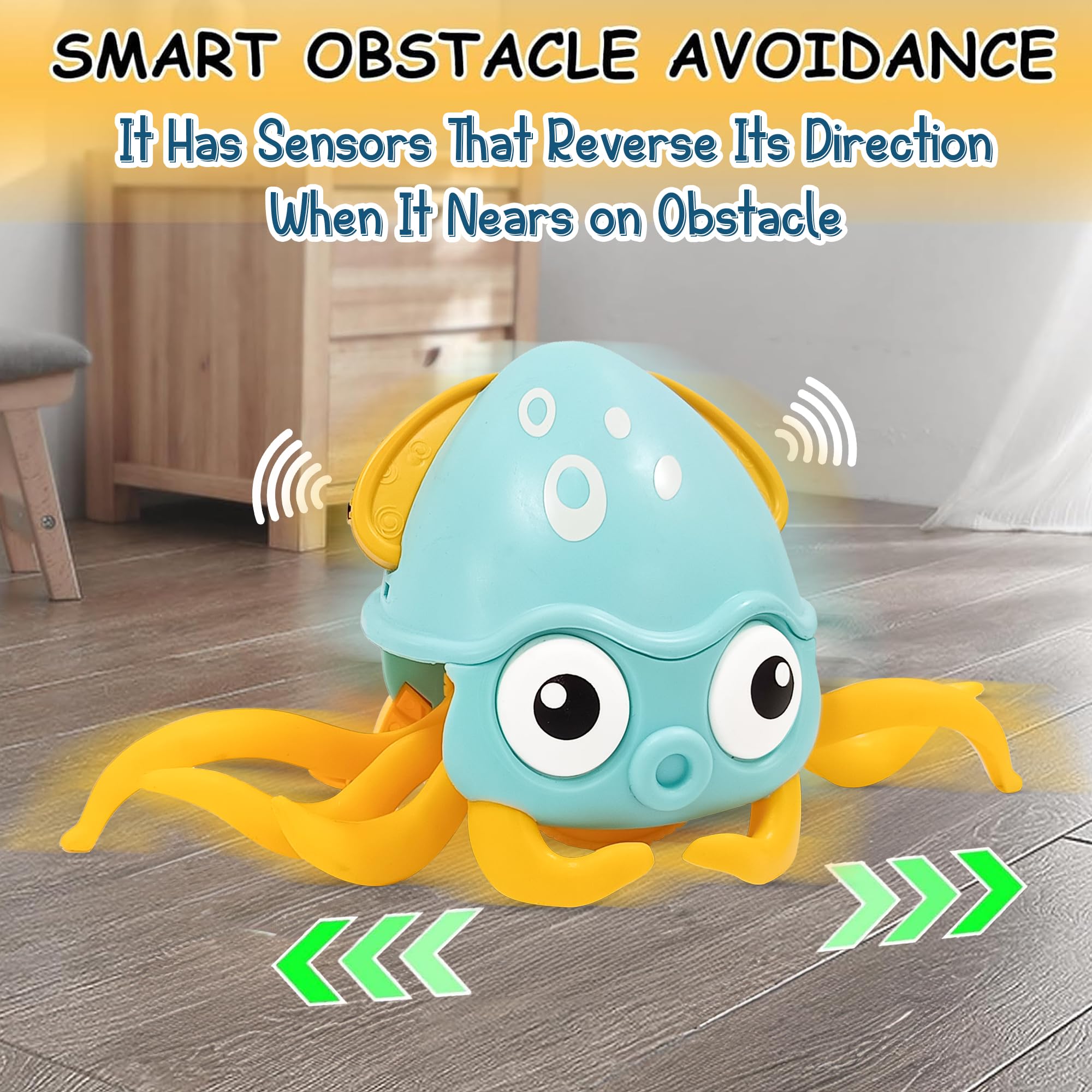 KIPA Gaming Octopus Crawling Toy - Musical & LED Lights -3
