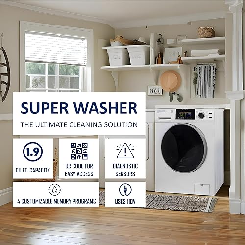 Miniatura 3 de Equator Lavadora de carga frontal de 1.9 pies cúbicos, lavado desinfectante, ciclo de alérgenos, 1400 RPM, 110 V, silenciosa, lavadora de