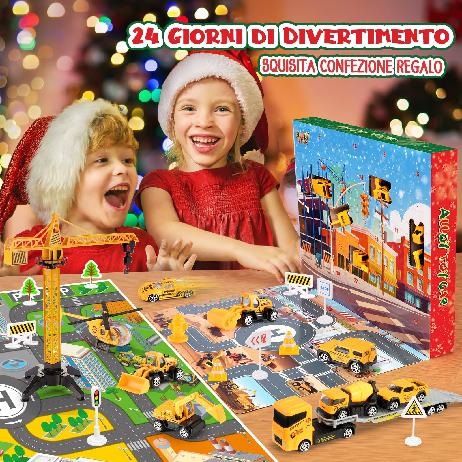 Calendario Avvento Macchinine 2025, Regalo Bambino 1 2 3 4 5 6 Anni Macchinine per Bambini 1-6 Anni Giocattoli Bambino 1-6 Anni Calendario Dell'avvento 2025 Cars Macchinine Regalo Bambina 1-6
