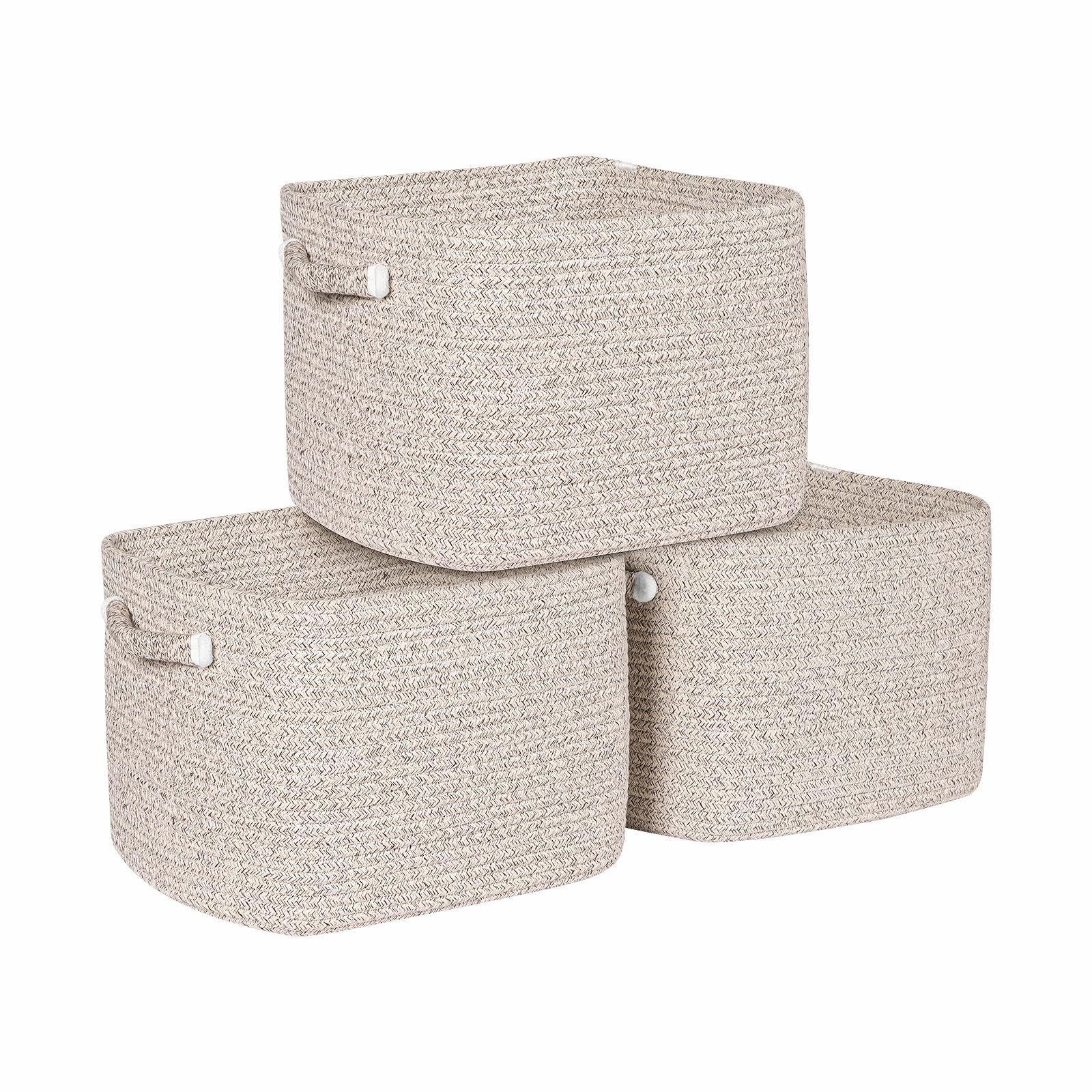 Univivi Storage Baskets, Woven Blanket Basket, 33 * 28 * 23cm, 3 Pack — image 1