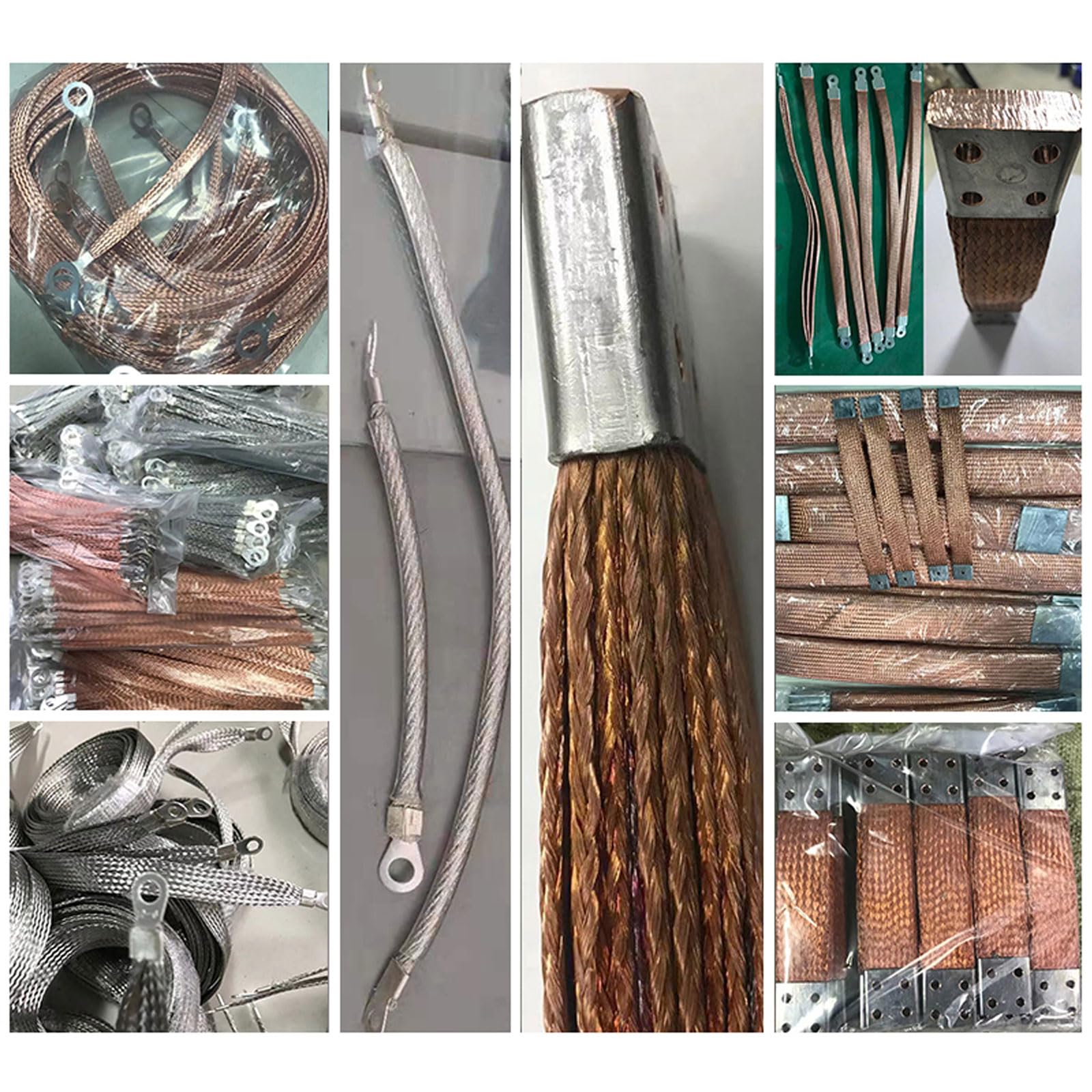 Oplot kabla uziemiającego, drut, płaski pleciony uziemiający, długość 1 metr, czysty(120 square)