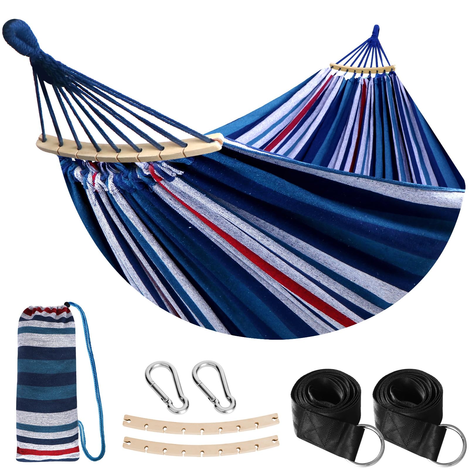 Sponsored Ad – ANYOO Outdoor Cotton Hammock with Tree Straps, Portable Camping Hammock with Spreader Bars, Travel Bag for Indoor Balcony Garden Patio Yard