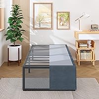 Vista 17 de Armazón de Cama King de 8 Pulgadas Base Resistente para Colchón, Plataforma de Metal de Servicio Pesado con Listones de Acero de Soporte Sin