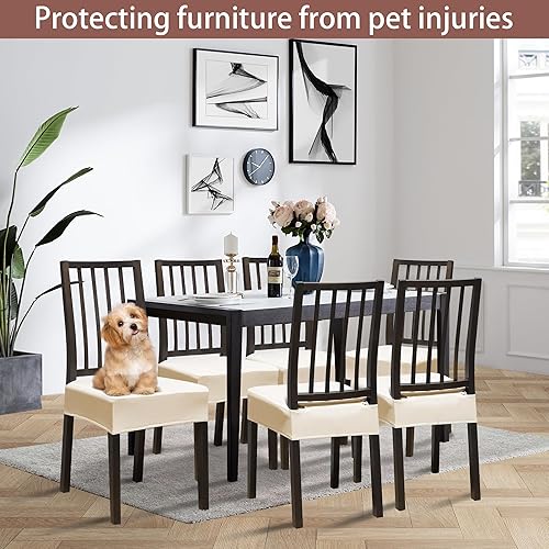 Miniatura 6 de Juego de 4 fundas para sillas de comedor, fundas de asiento para sillas de comedor, fundas elásticas para sillas de cocina, fundas de asiento