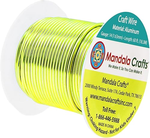 Vista 905 de Mandala Crafts Alambre de aluminio anodizado de calibre 8 para hacer joyas, alambre neutro flexible de color de 128 pies, flexible y flexible