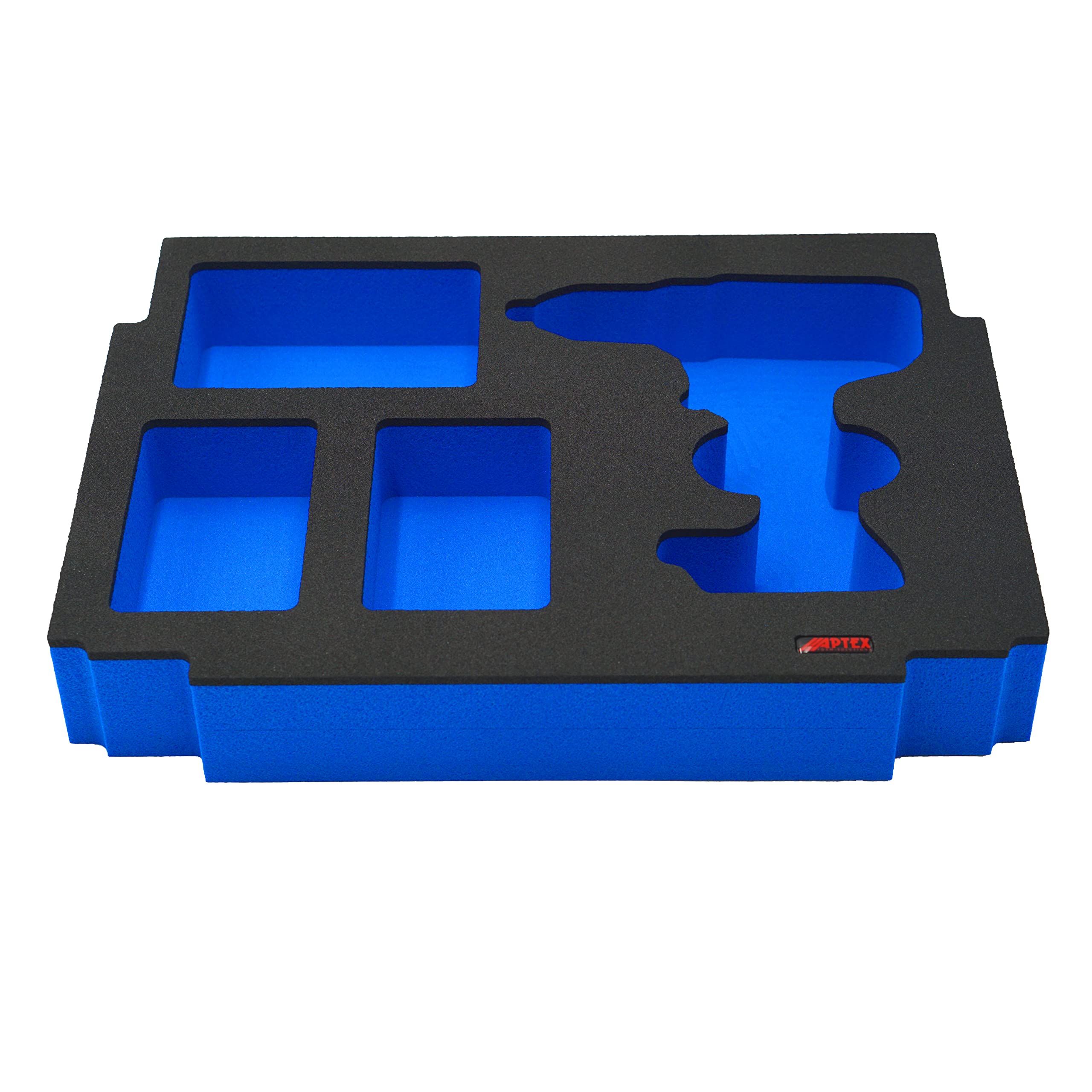 Aptex. Blue/Black Aptex Schaumeinlage Passend Für Makita Akku-Bohrschrauber Ddf 485 Für Makpac Gr. 1-3 Size 1