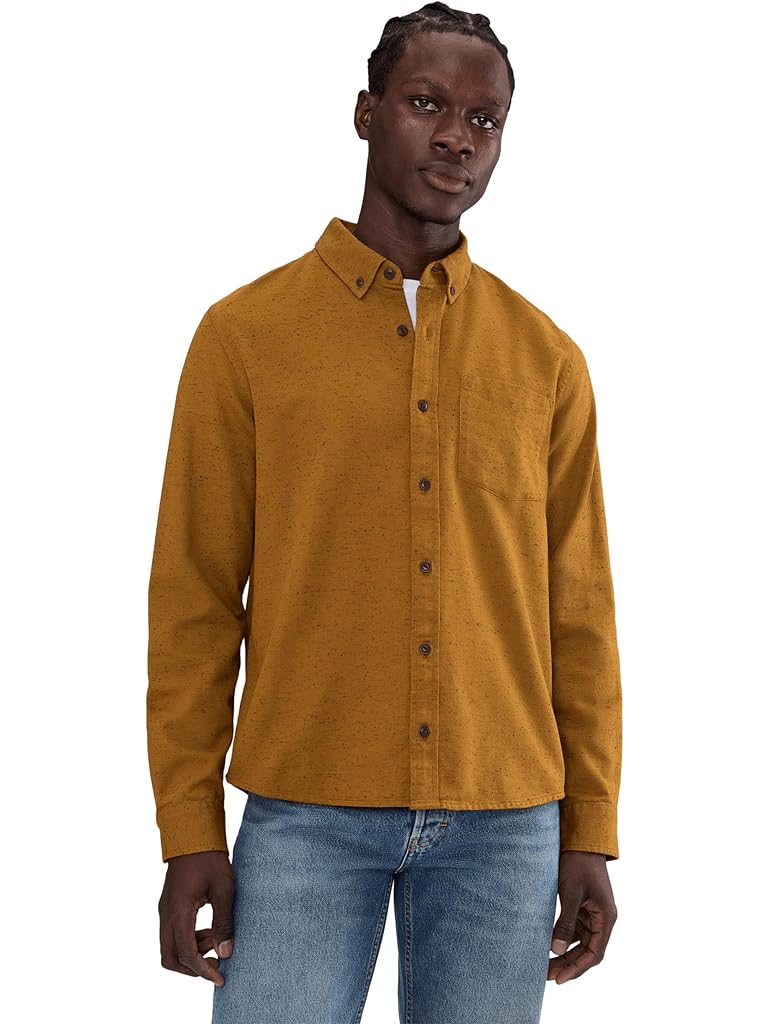 Olive L.L.Bean Signature Donegal Woven Long Sleeve Shirt
