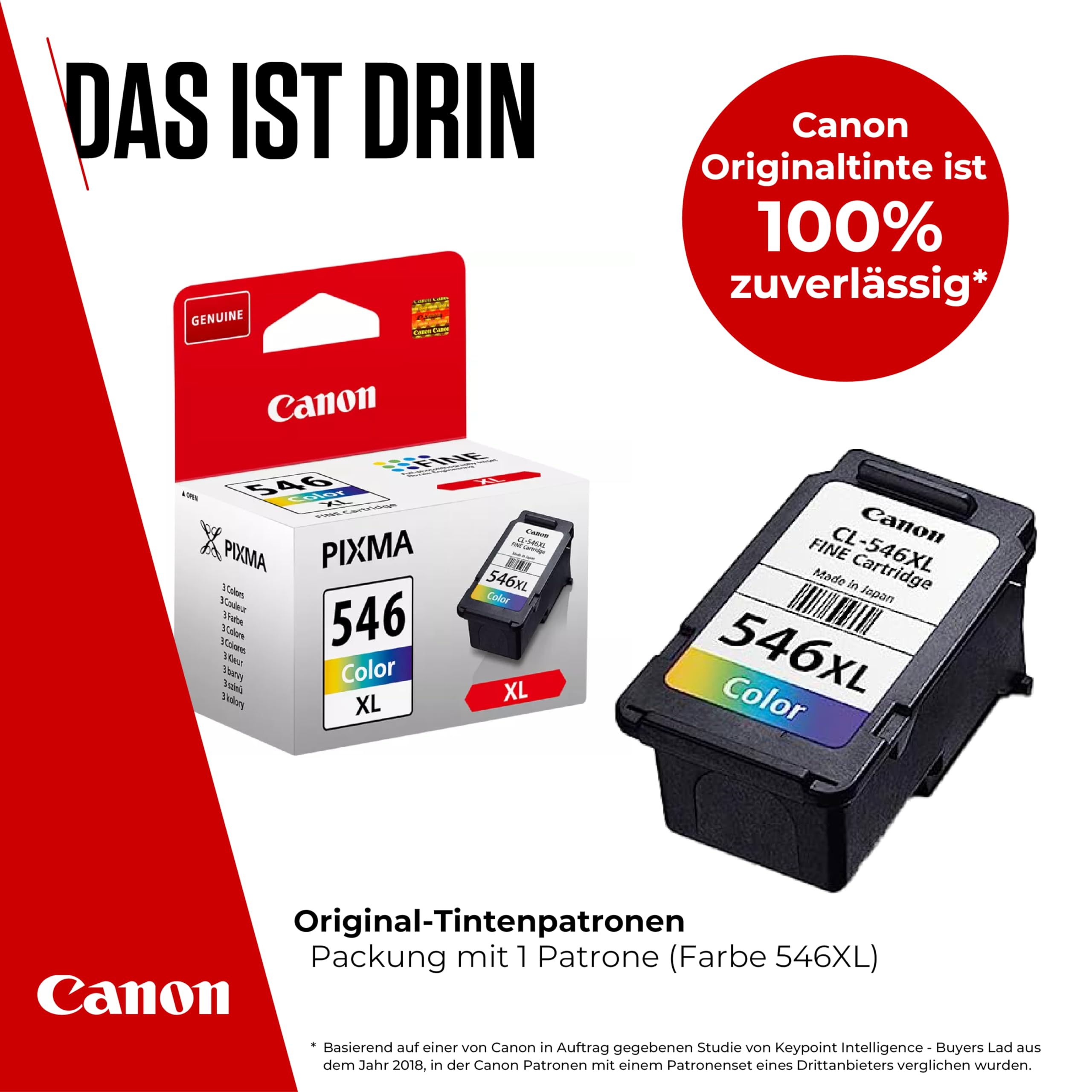 Canon Tinte - CL-546XL Original Drucker Farbtintenpatrone C/M/Y mit hoher Reichweite - Druckt bis zu 300 A4-Seiten (1 x druckerpatrone)