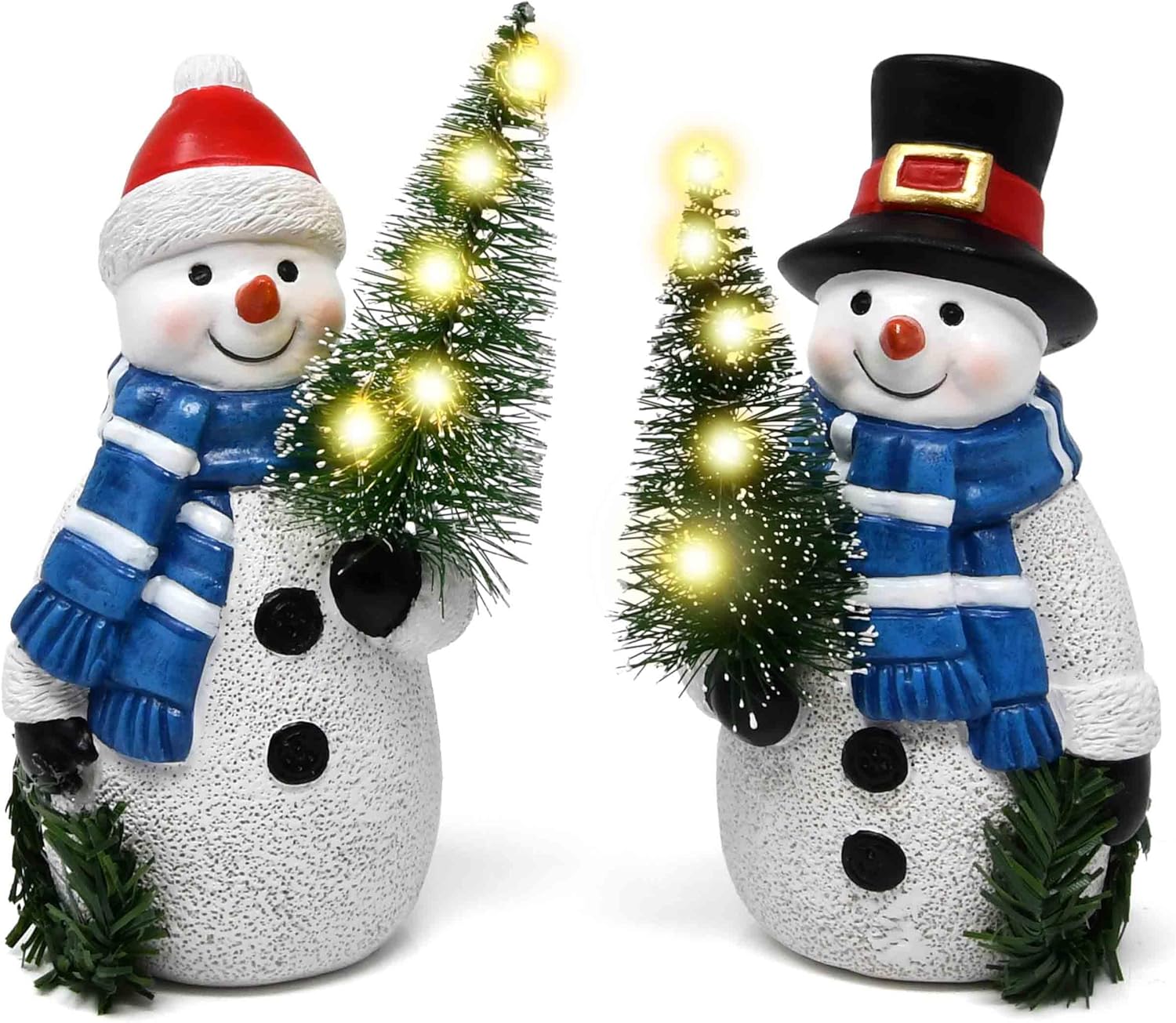 Gift Boutique Christmas Lighted Snowman Figurines Set of 2 Snowmen with Tree Wreath Indoor Tabletop Decorations Ornament Figurine Holiday Centerpieces Gift Boutique Christmas Lighted Snowman Figurines Set of 2 Snowmen with Tree Wreath Indoor Tabletop Decorations Ornament Figurine Holiday Centerpieces