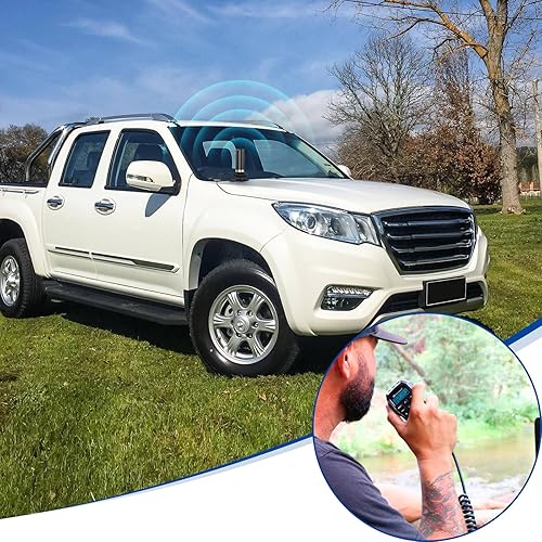 Miniatura 6 de Bingfu Antena de radio de jamón móvil para vehículo VHF UHF 136-174MHz 400-470MHz Coche Camión Radio Amateur Radio Montaje NMO Antena de perfil bajo