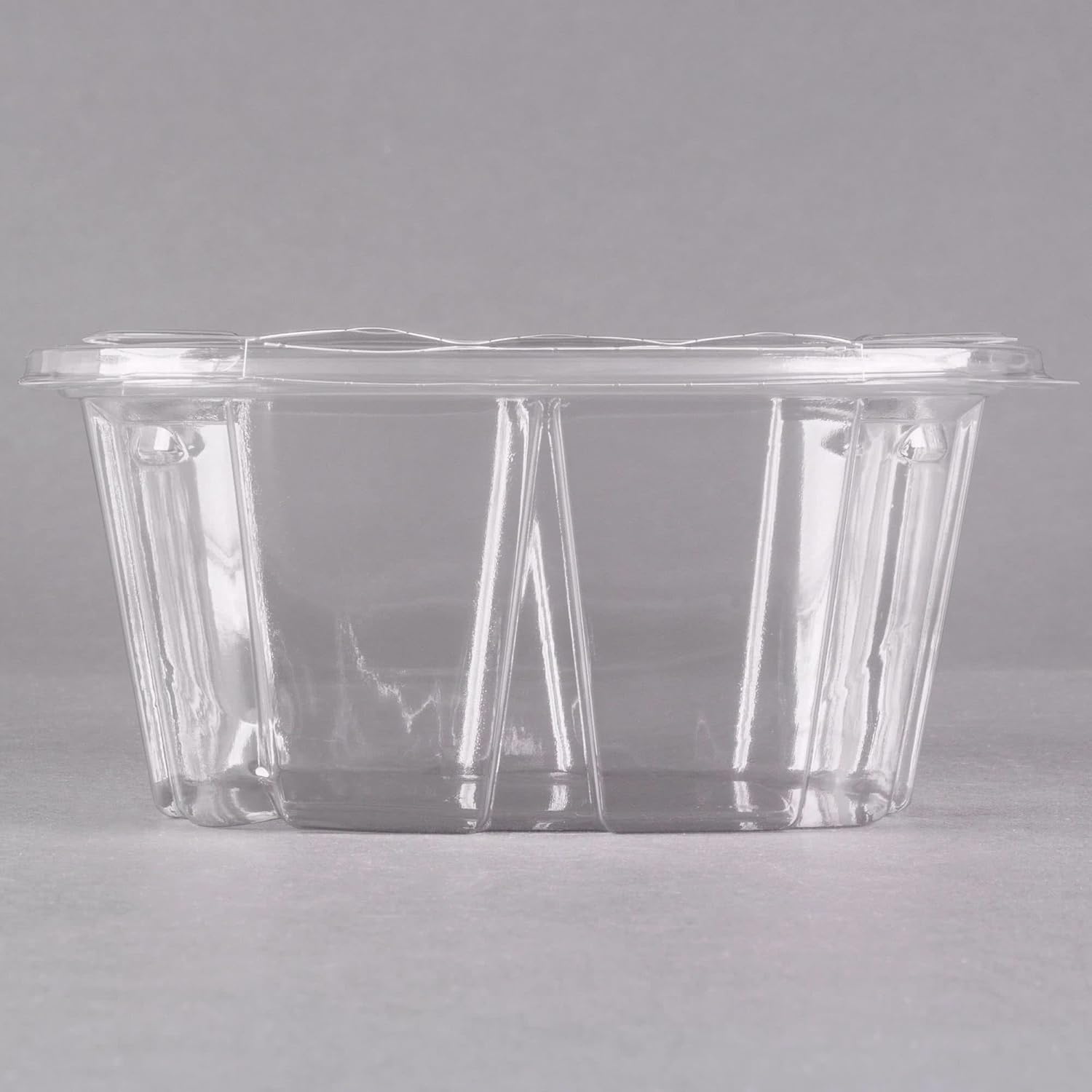 Dart CH16DEF Clear Pac Safe Seal 16 oz. Tamper-Resistant, Tamper-Evident Container With Flat Lid - 5 1/2" x 4 7/8" x 2 1/2" - 200/Case