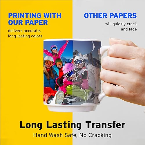 Miniatura 3 de Printers Jack Papel adhesivo para tobogán acuático, 100 hojas de inyección de tinta tamaño A4, papel de transferencia de tobogán acuático