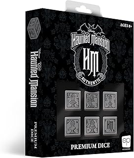 USAOPOLY Disney The Haunted Mansion Premium Dice Set | Collectible d6 Dice | Custom Dice with Collectible Tin Case | Officially Licensed Disney 6-Sided Dice, Mixed, AC002-266-002101-12