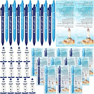 24 Set Employee Appreciation Gifts Bulk Christmas Lighthouse Medical Assistant Week You Make a Difference Pen Inspirational Bookmark Mini Resin for Boss Volunteer Nurse Pharmacy Respiratory