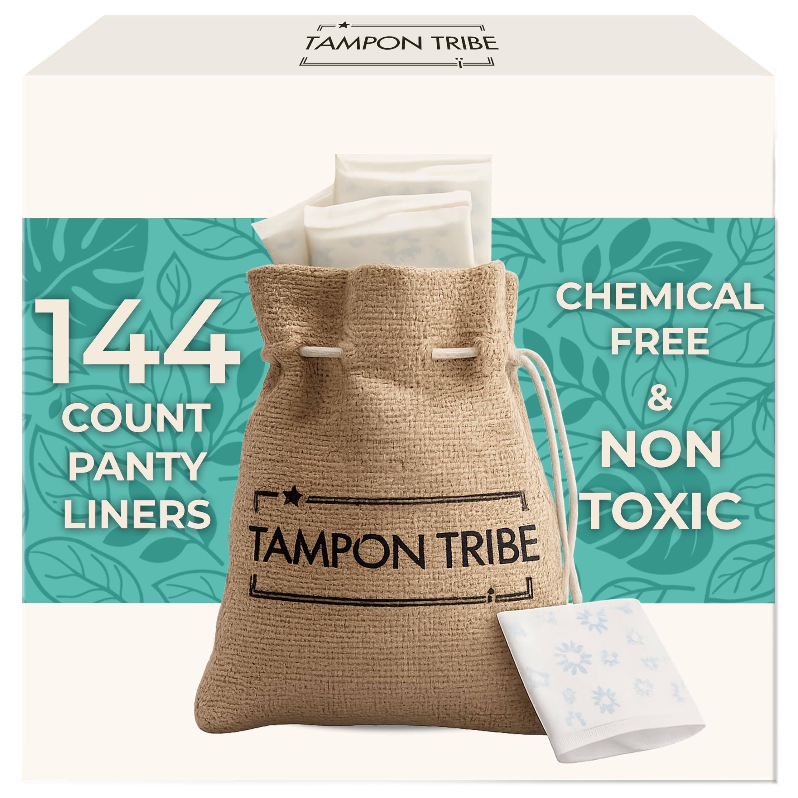 Tampon Tribe Organic Cotton Panty Liners for Women 144 Plant-Based Pantiliners 100 Organic Cotton Hypoallergenic Metal and Chemical-Free