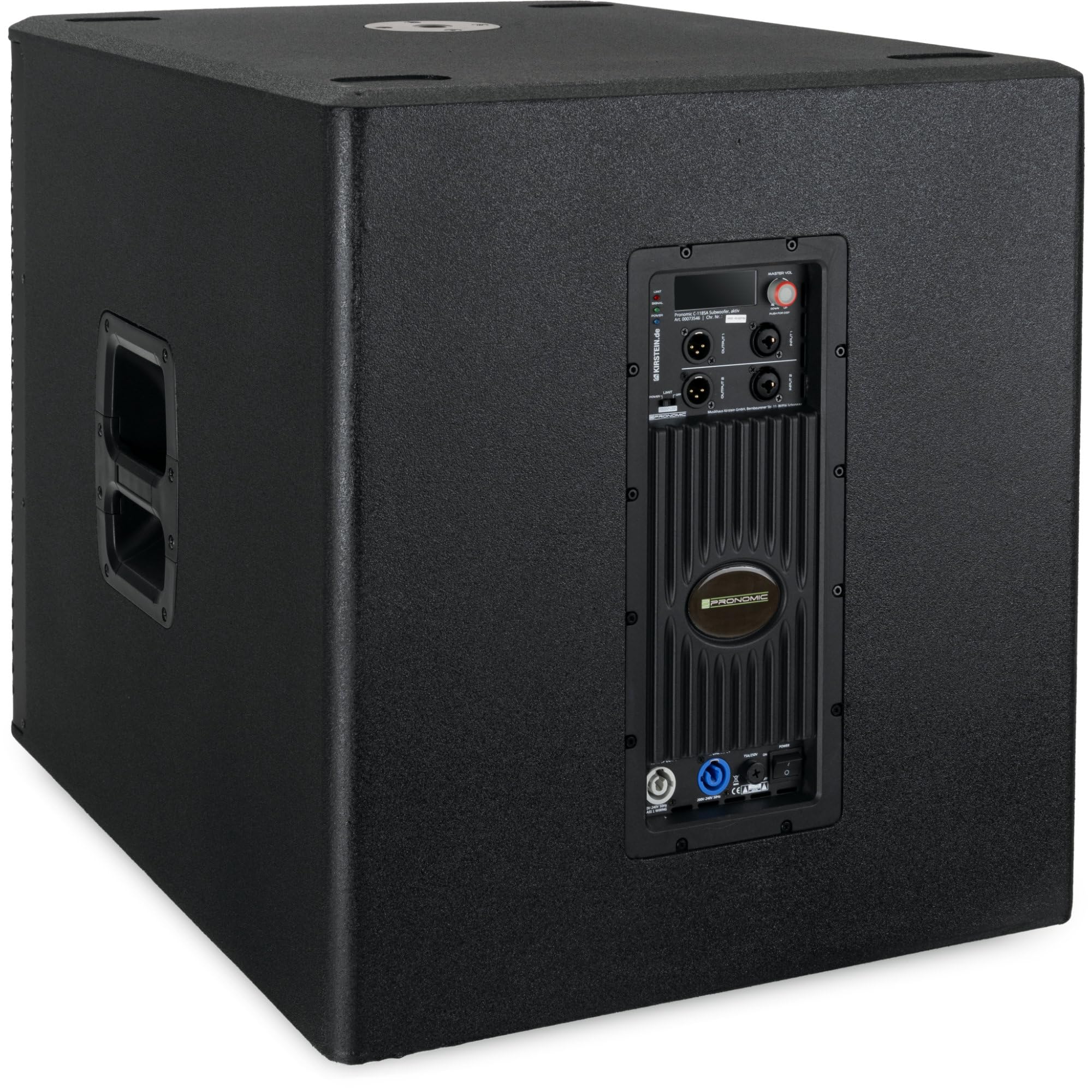 Pronomic C-118SA Aktiv Subwoofer + Cover Set - 1600 Watt Leistung - 18" Lautsprecher mit 3" Schwingspule - Frequenzbereich: 30-200 Hz - 4 DSP-Presets - Max. SPL: 126 dB - inklusive Schutzhülle