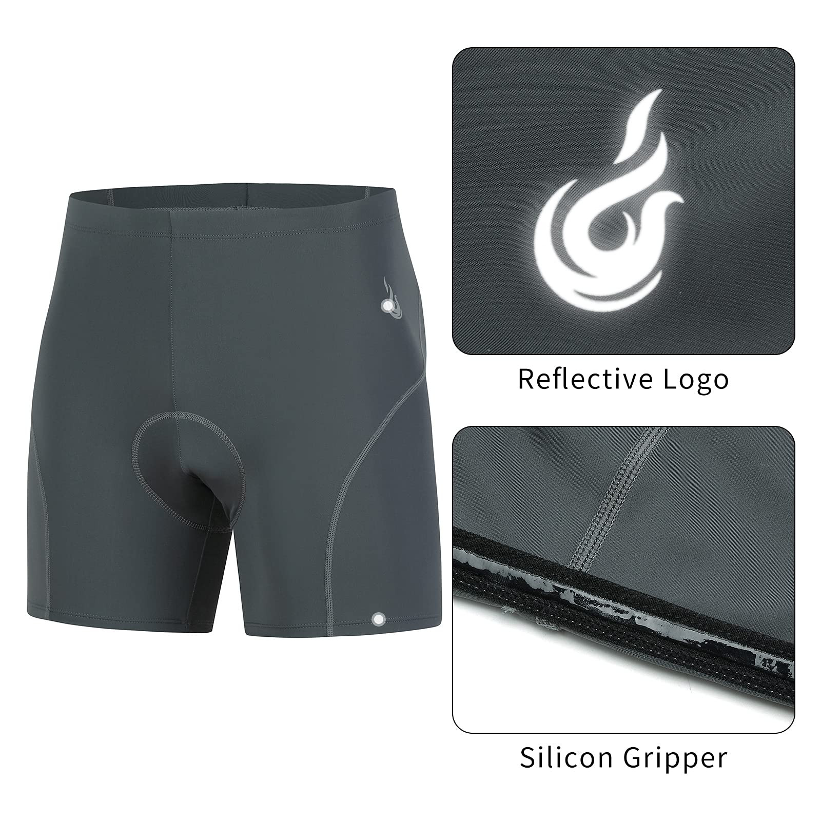 beroy Men's Comfortable Bicycle Cycling Pants, 3D Padded Bike Shorts