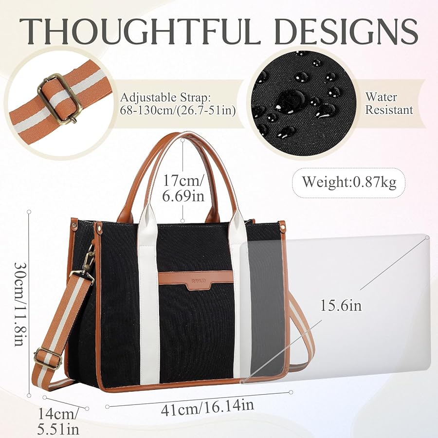 Amazon.com: RAVUO Laptop Bag for Women, 15.6 Inch Large