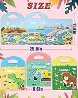 Vista 6 de Benresive Libro de calcomanías reutilizables para niños pequeños, 3 juegos de calcomanías para niños, libro de calcomanías para niños pequeños