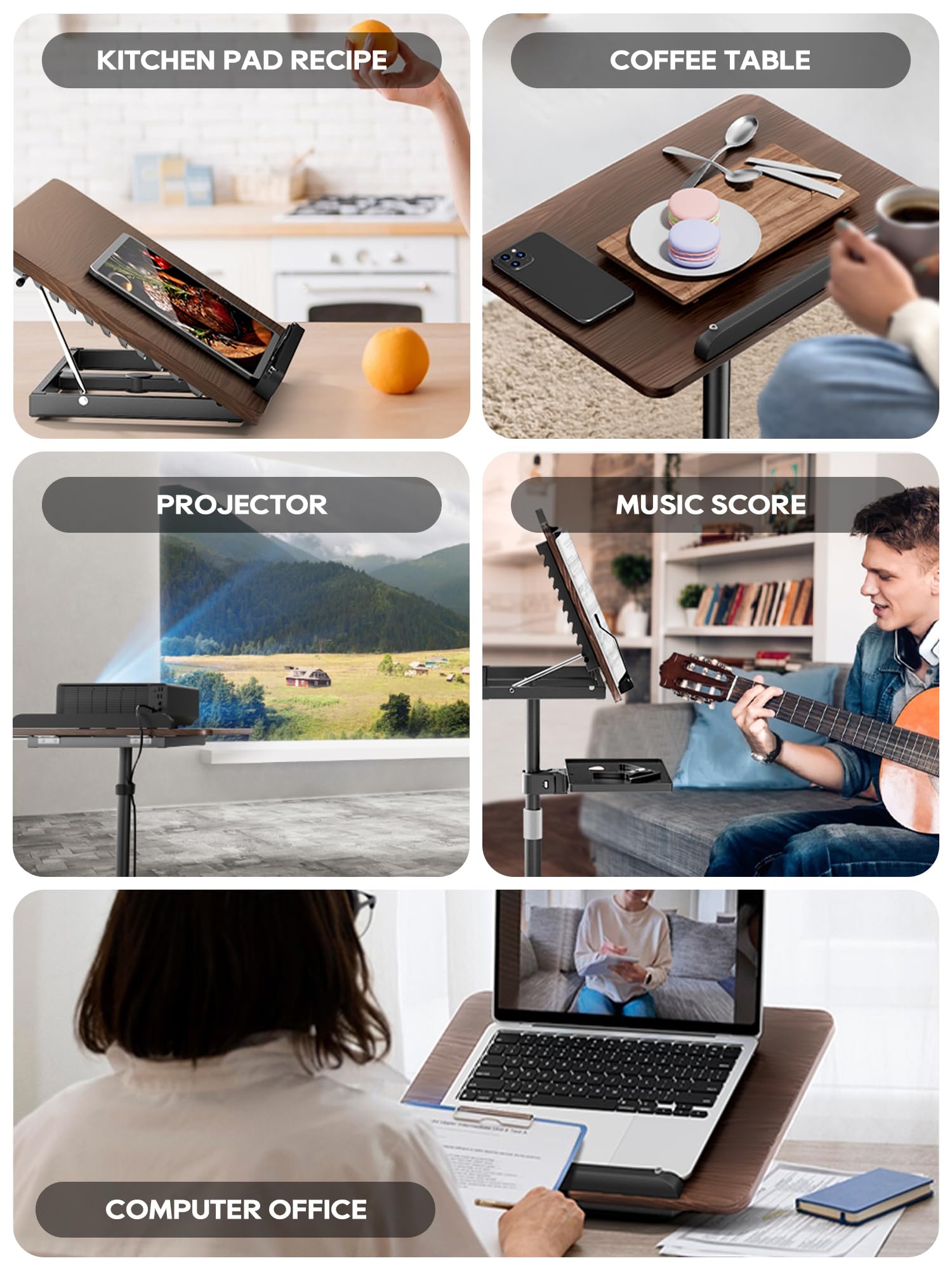 2 in 1 Adjustable Book Stand - Dual-Use Floor and Desktop Book Holder Stand Height Adjustable 23 5-52 — view 7