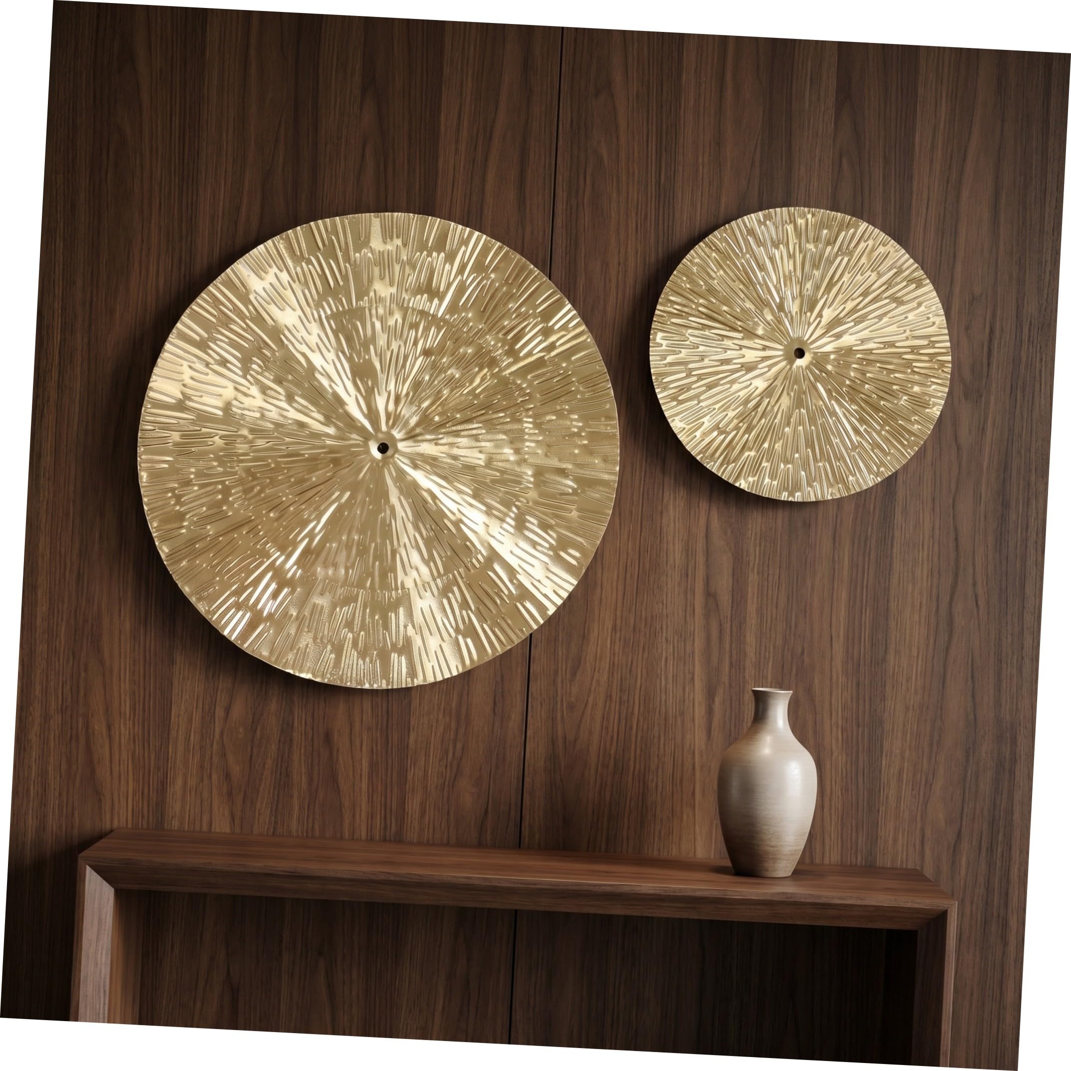BETOOKY 6 Piezas Decoración de Pared Moderna Redonda de Metal Dorado